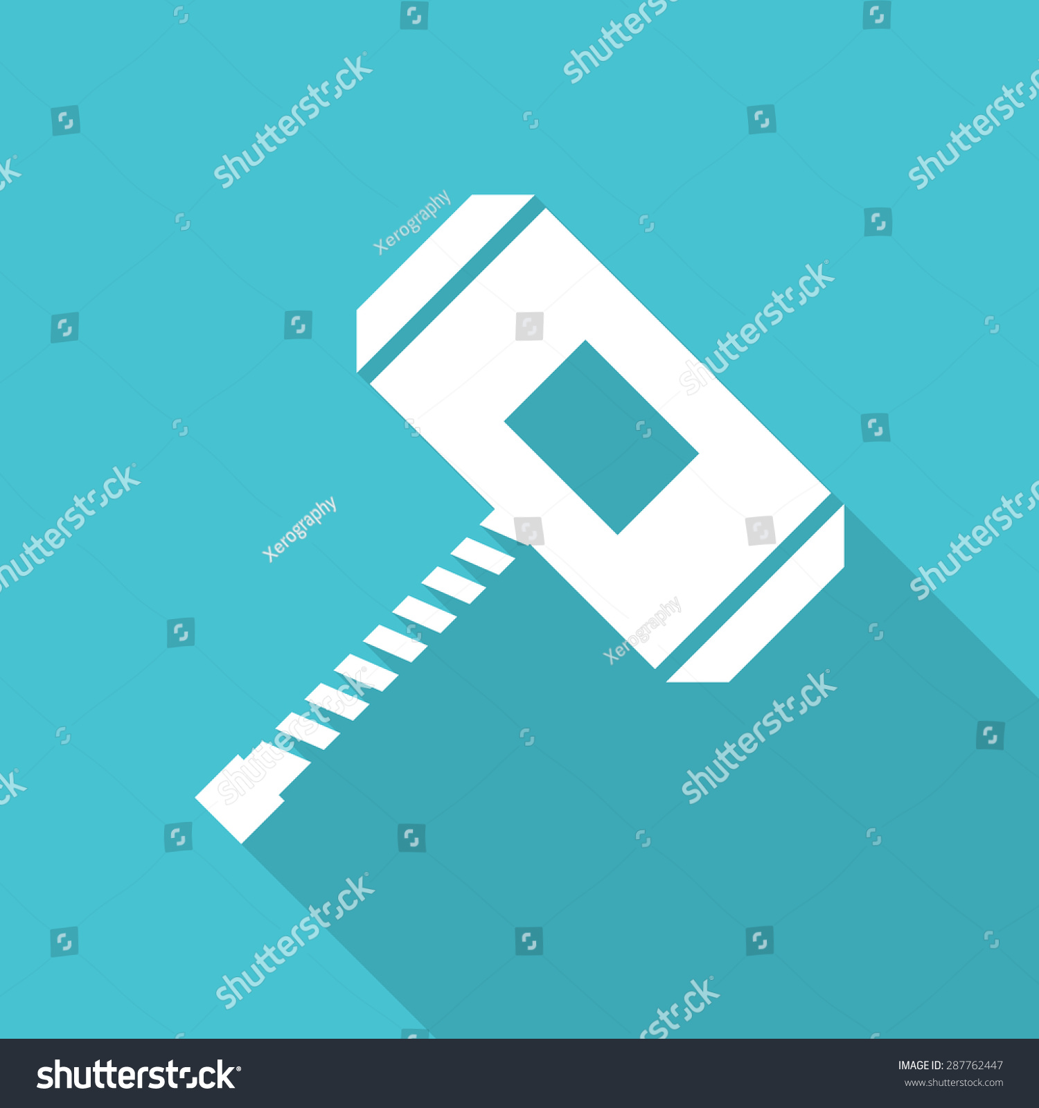 SVG of Thors Hammer flat icon with long shadow. svg