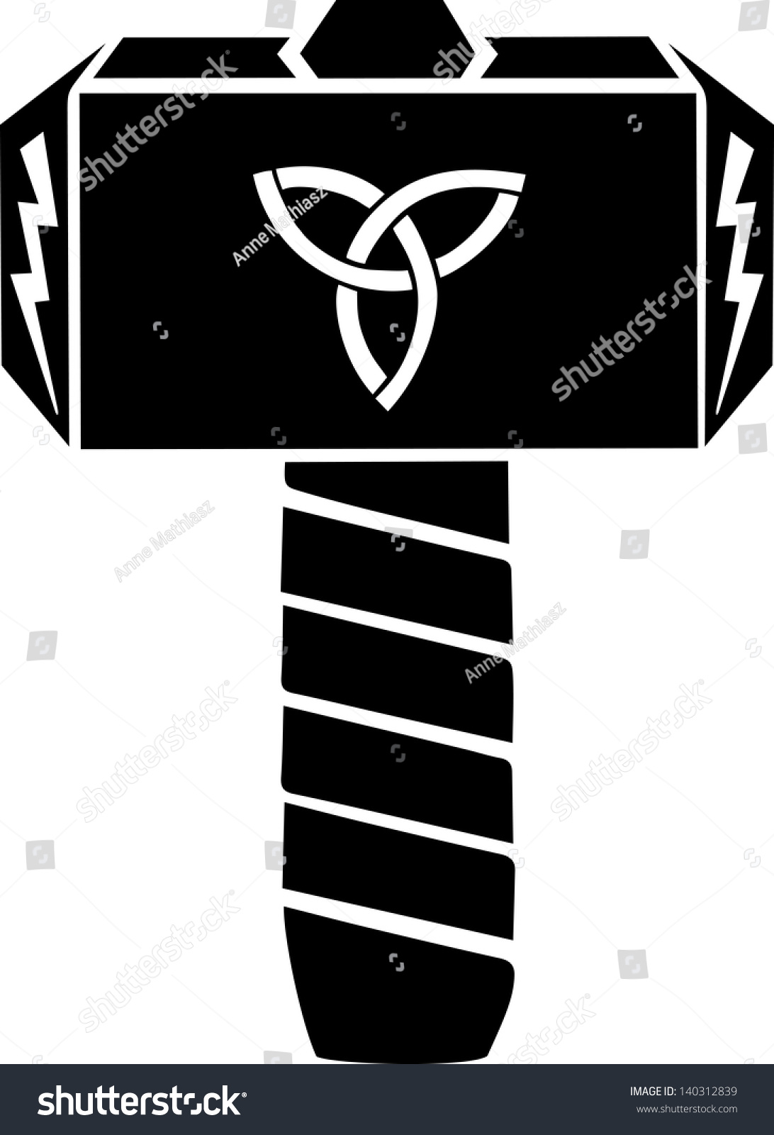 SVG of Thors Hammer - Vector Design - Triquetra & Flash svg