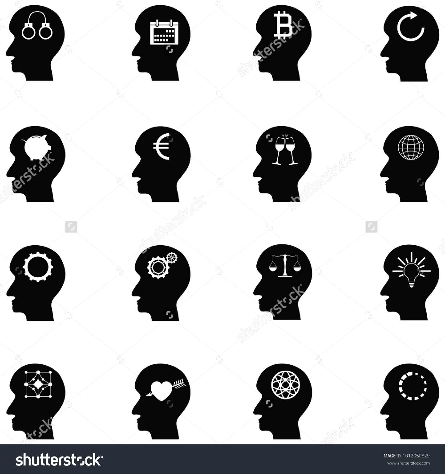Thoughts Icon Set Stock Vector (Royalty Free) 1012050829