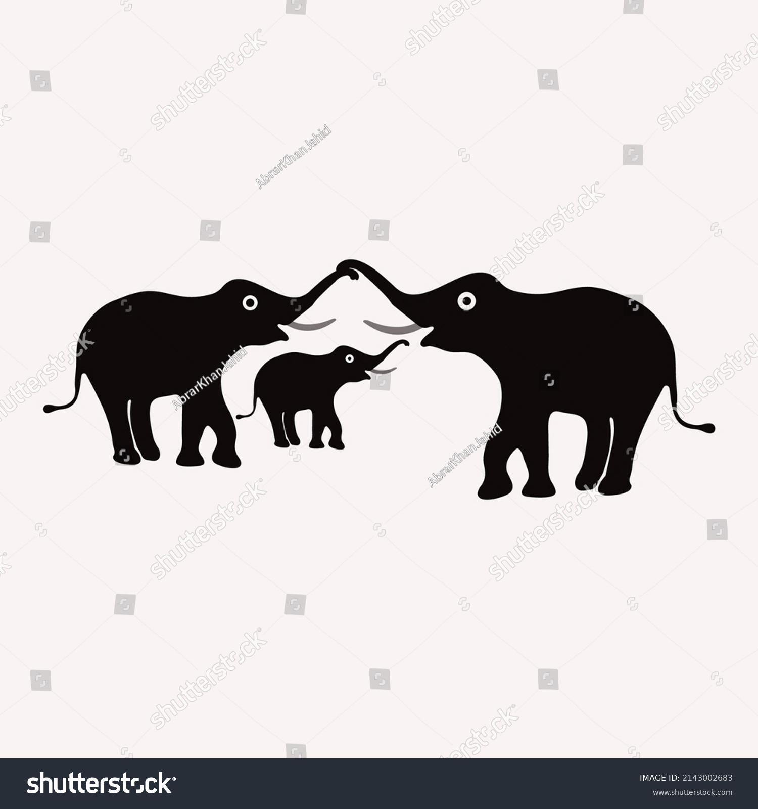 SVG of three black elephant  project logo  svg