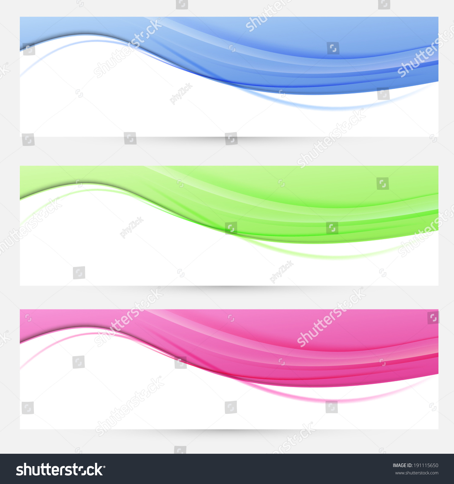 Three Bright Headers Swoosh Collection Vector: vector de stock (libre ...