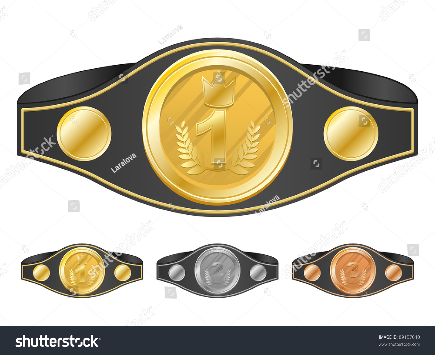 SVG of Three champion belts. Vector illustration. svg