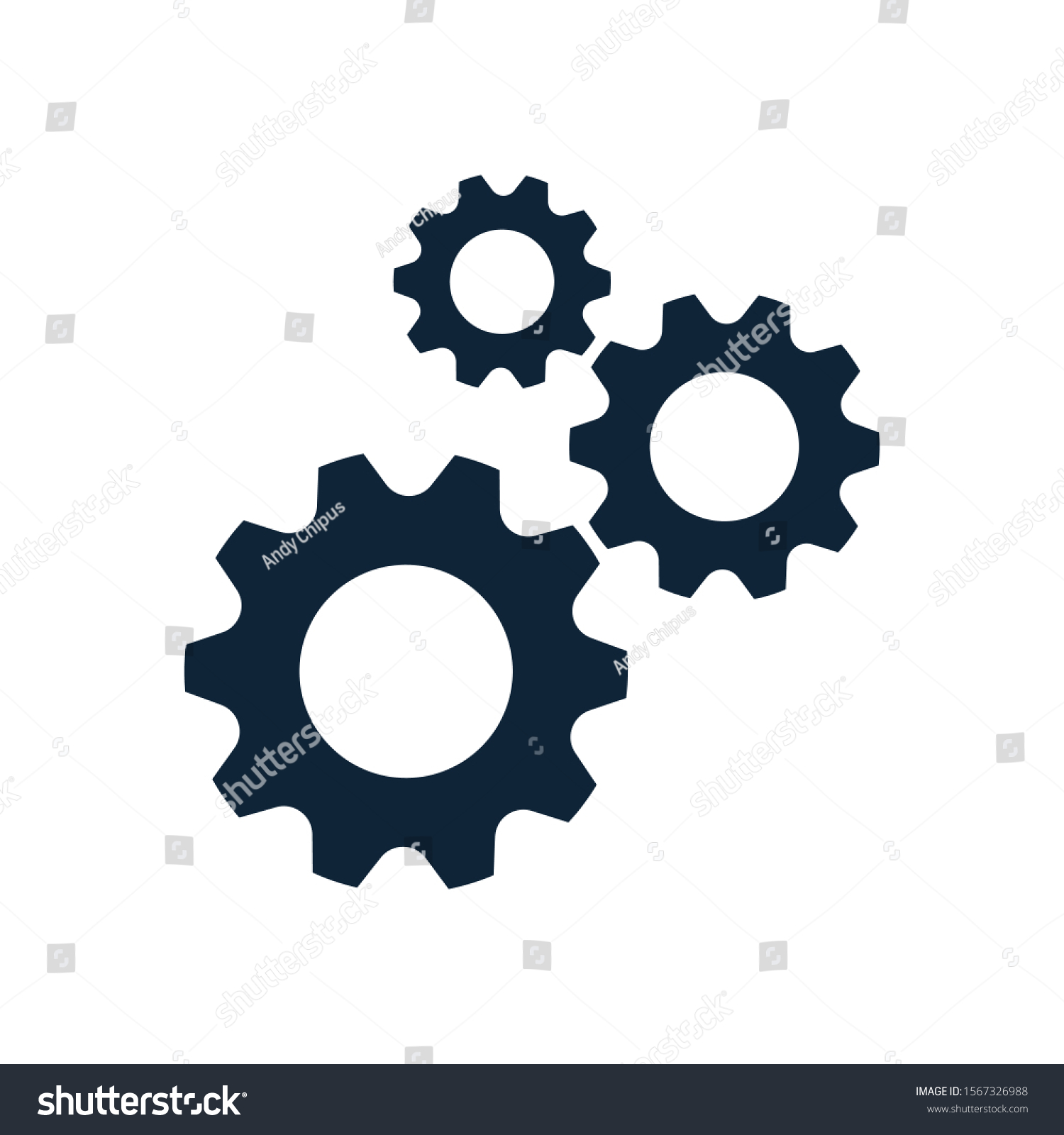Three Cog Wheels Gear Icon System Stock Vector (Royalty Free) 1567326988