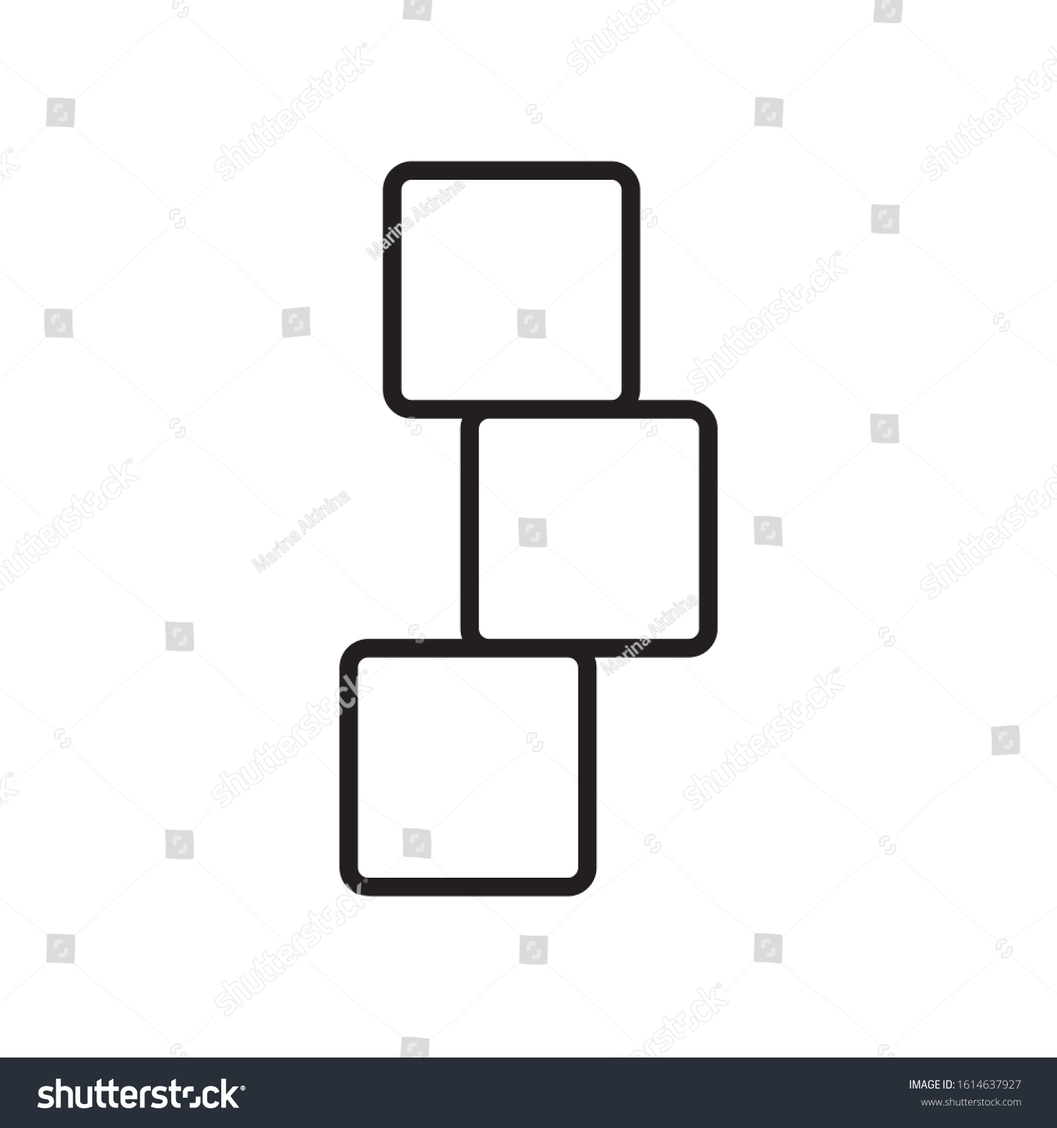 Three Cubes Icon Thin Line Art Stock Vector (Royalty Free) 1614637927