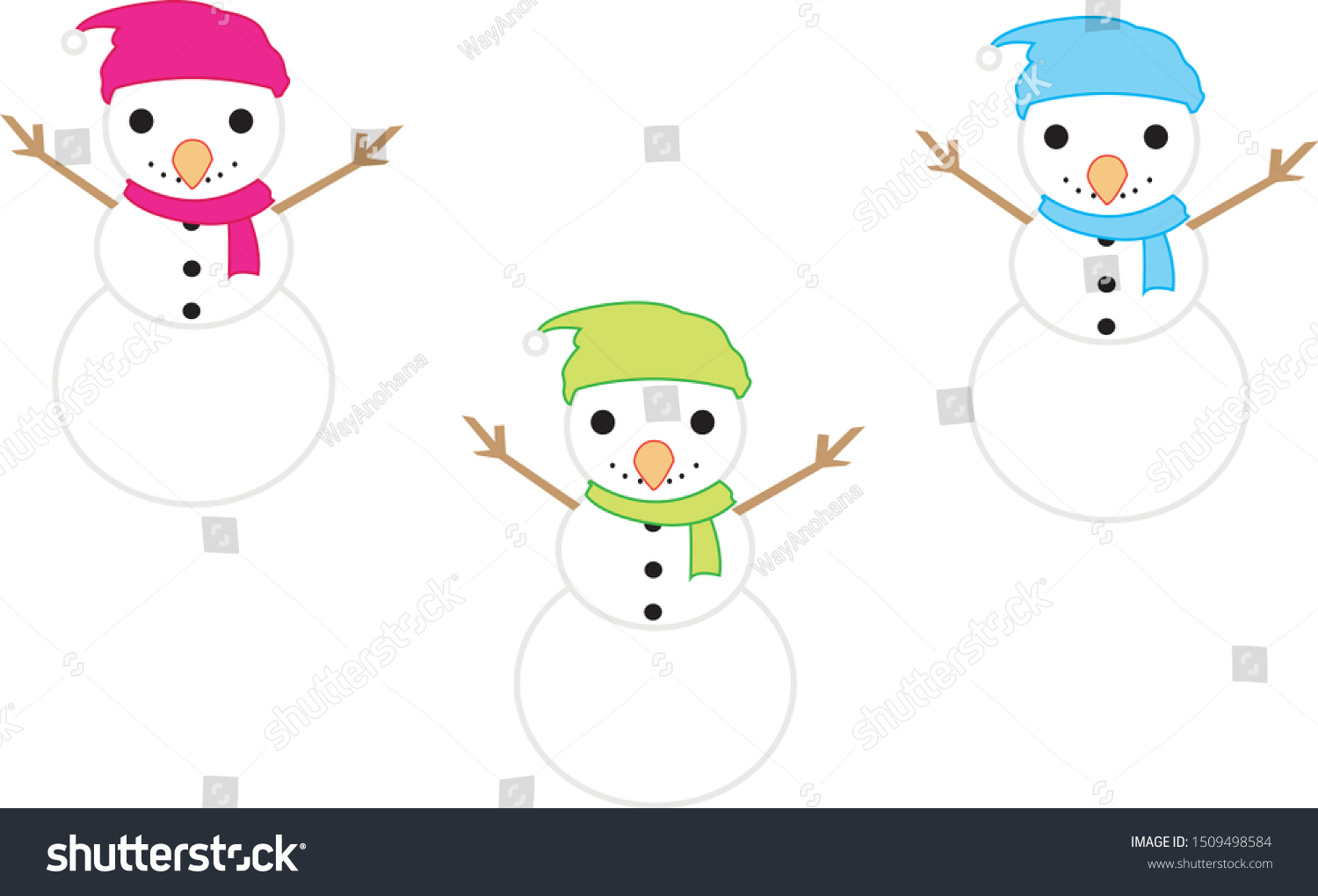 Three 2d Snowman Vector Pictures Eps Stock Vector (Royalty Free) 1509498584  | Shutterstock