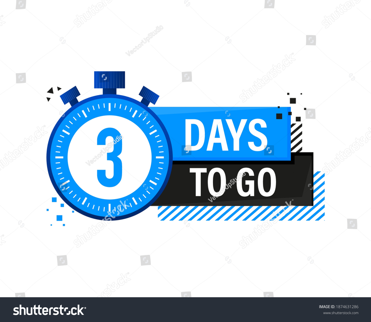 Three Days Go Timer Label Blue Stock Vector (Royalty Free) 1874631286 ...