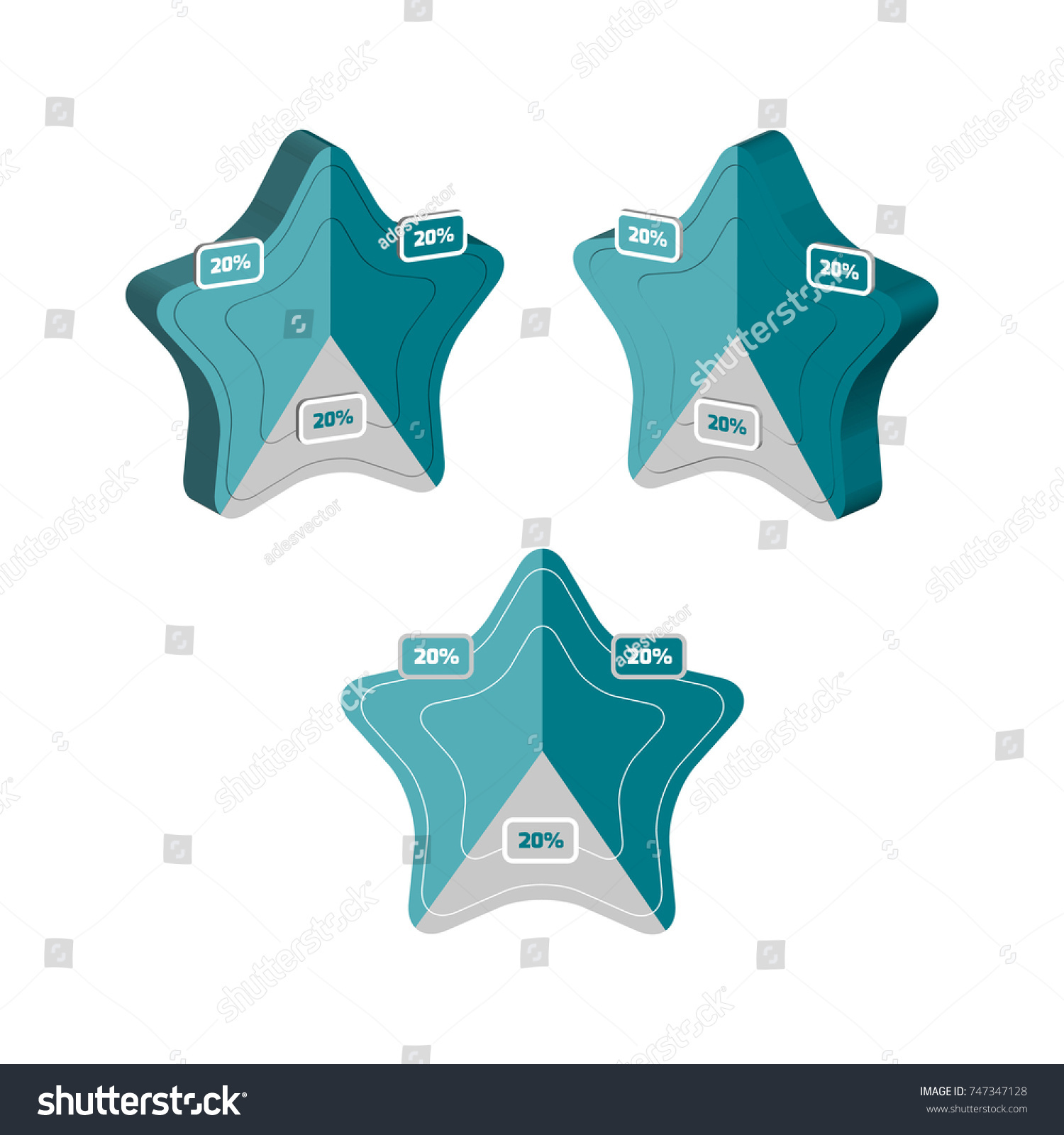 Three Dimensional Spider Chart Set Stock Vector (Royalty Free