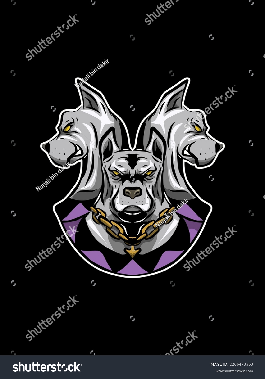 SVG of three dogs head for shirt design or esport logo svg