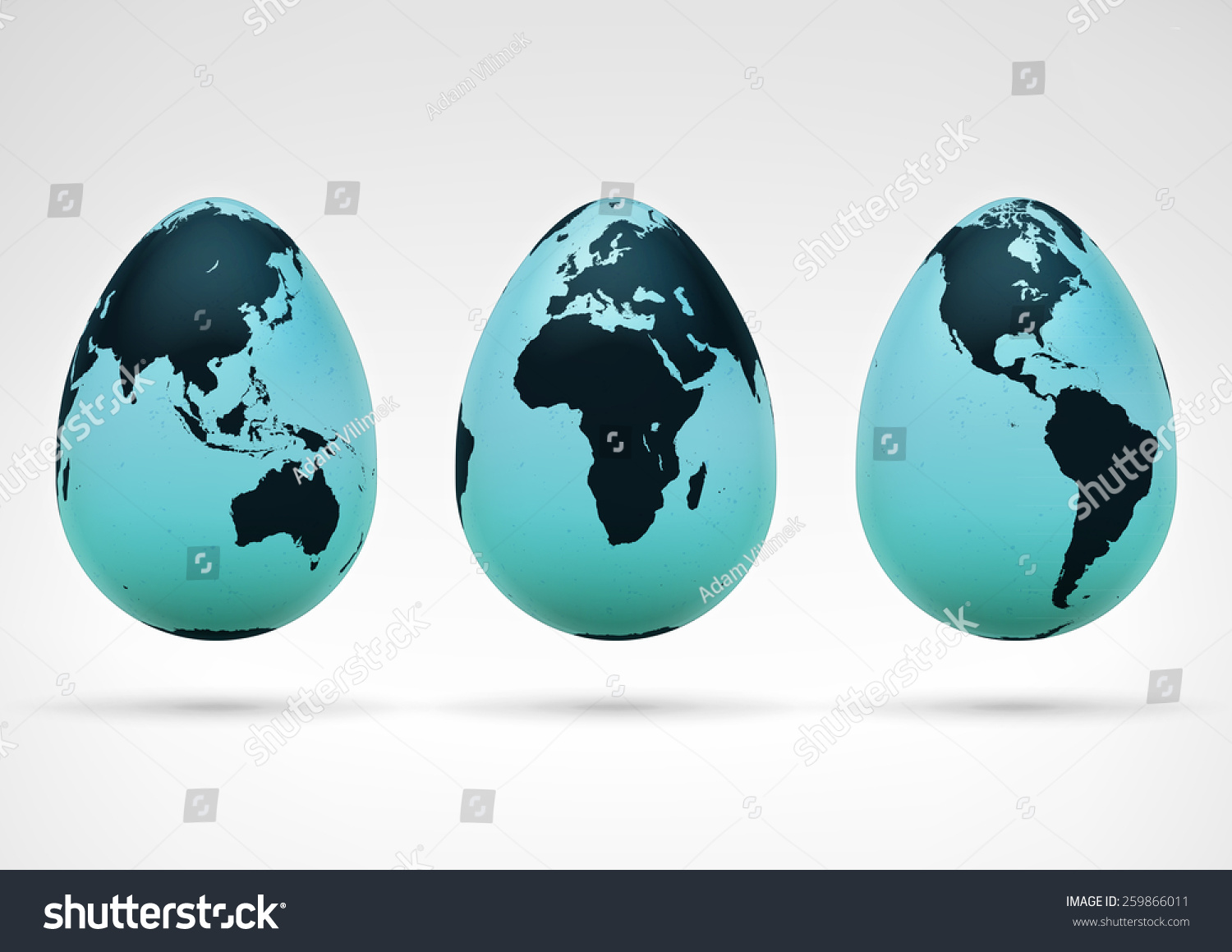 Three Eggs Decorated World Map Image Stock Vector (Royalty Free ...