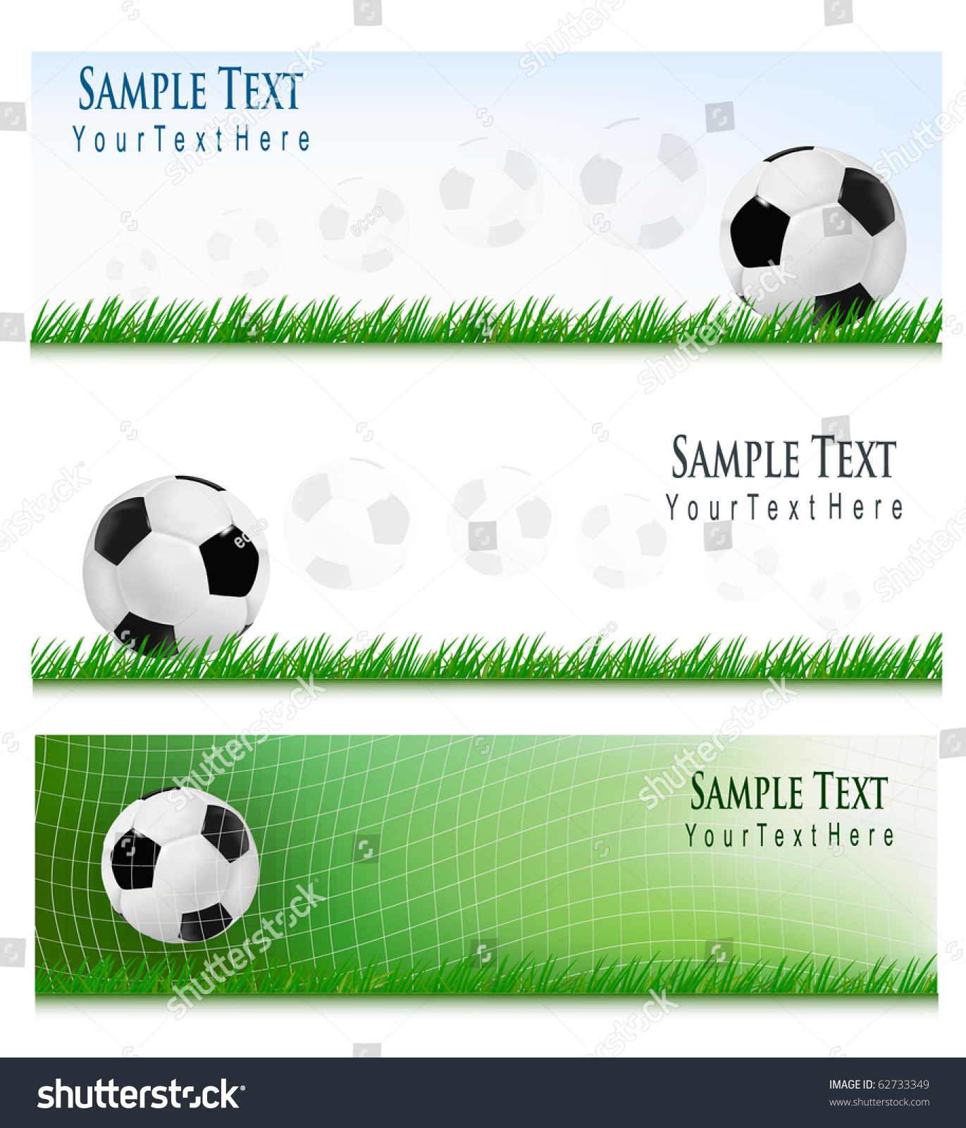 Three Football Backgrounds Vector Stock Vector 62733349 - Shutterstock