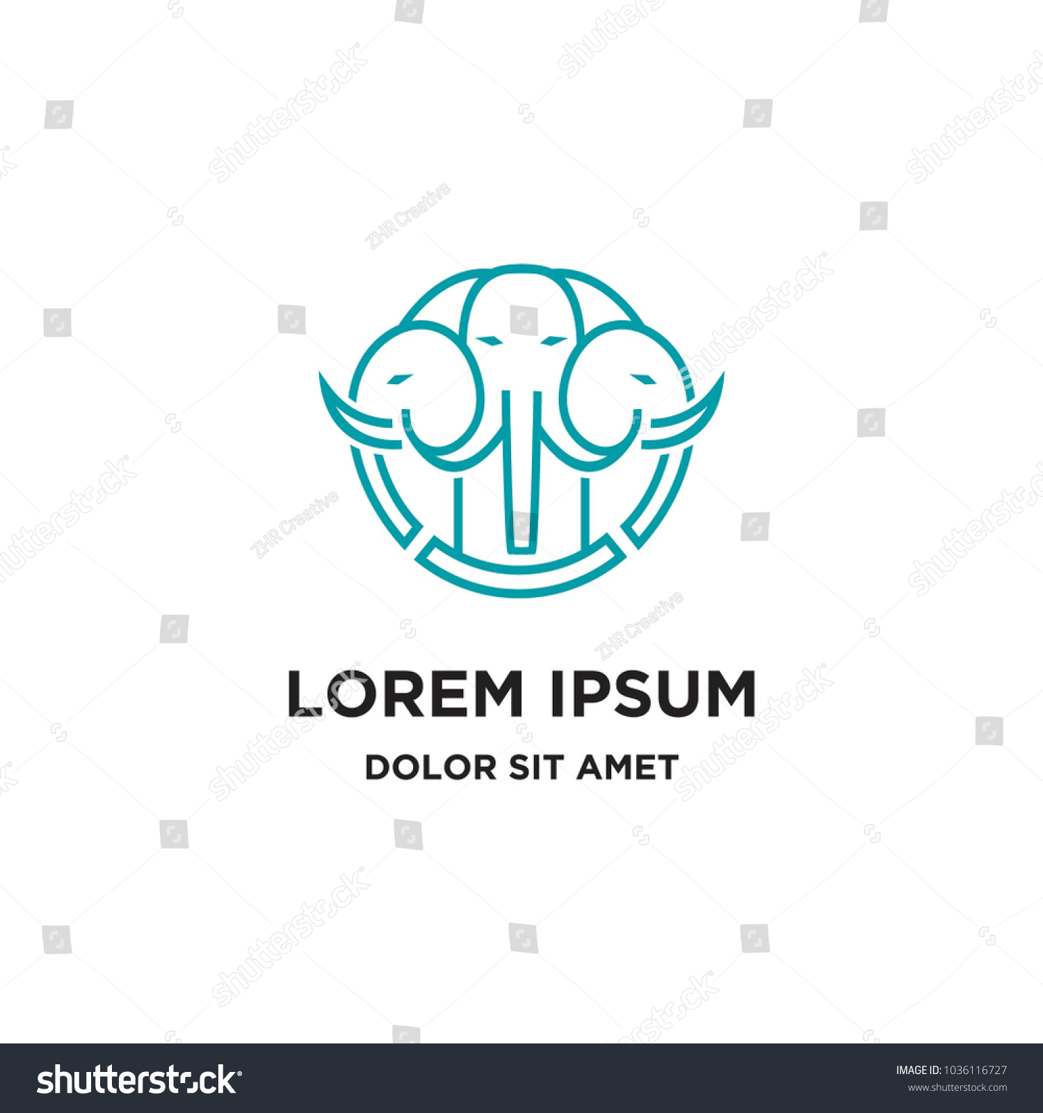 SVG of three headed elephant logo icon vector svg