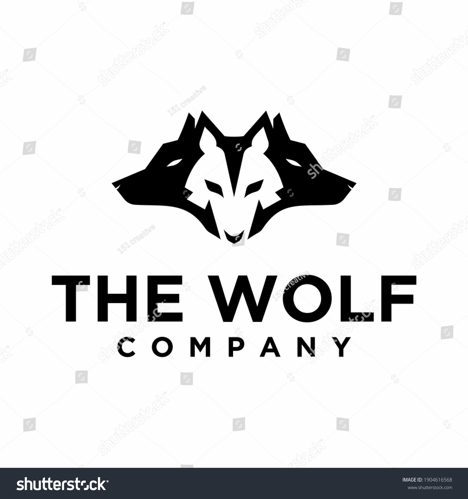SVG of three heads of wolves, logo, icon and illustration svg