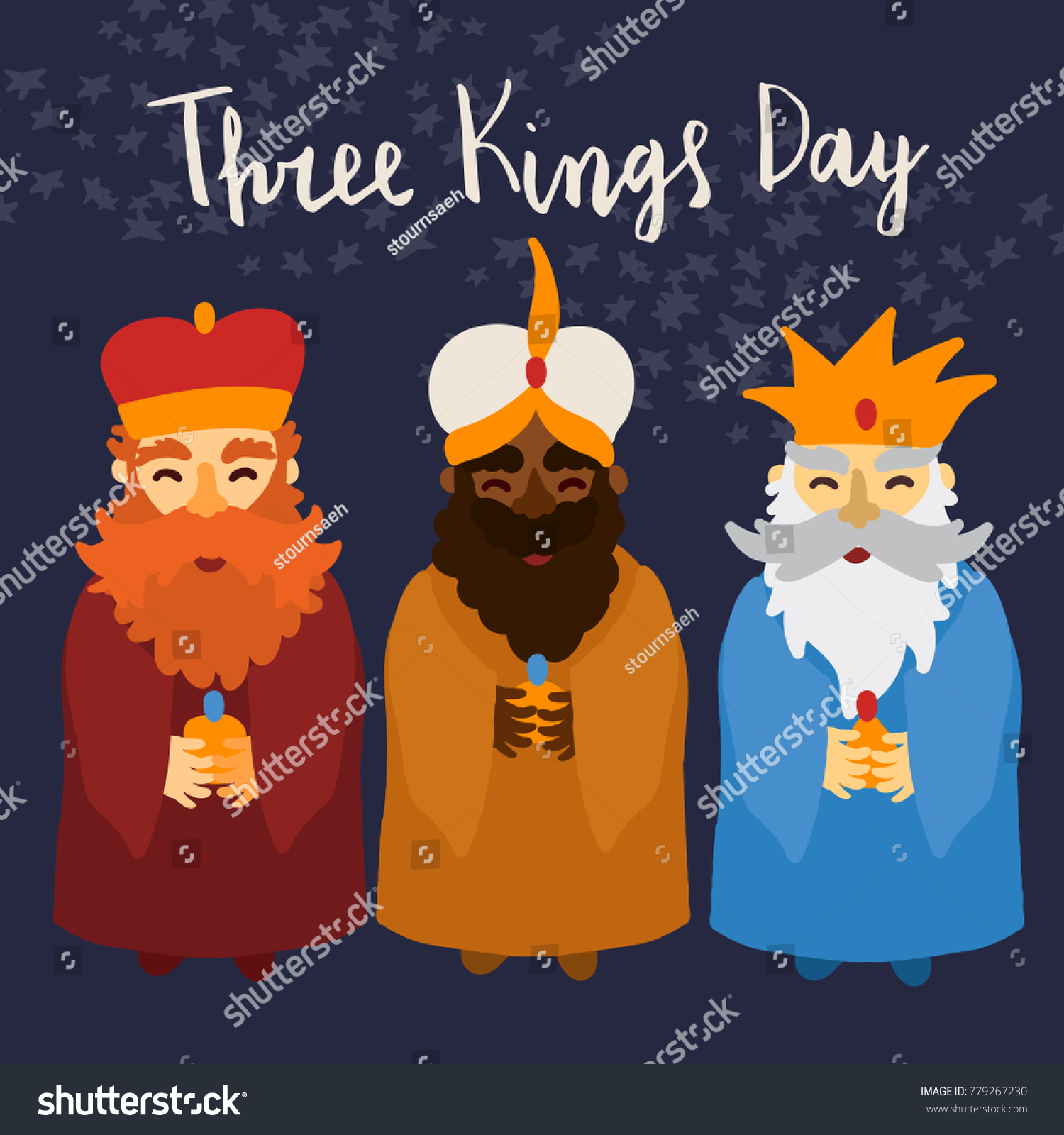 Three Kings Day Epiphany Greeting Card Stock Vector (Royalty Free