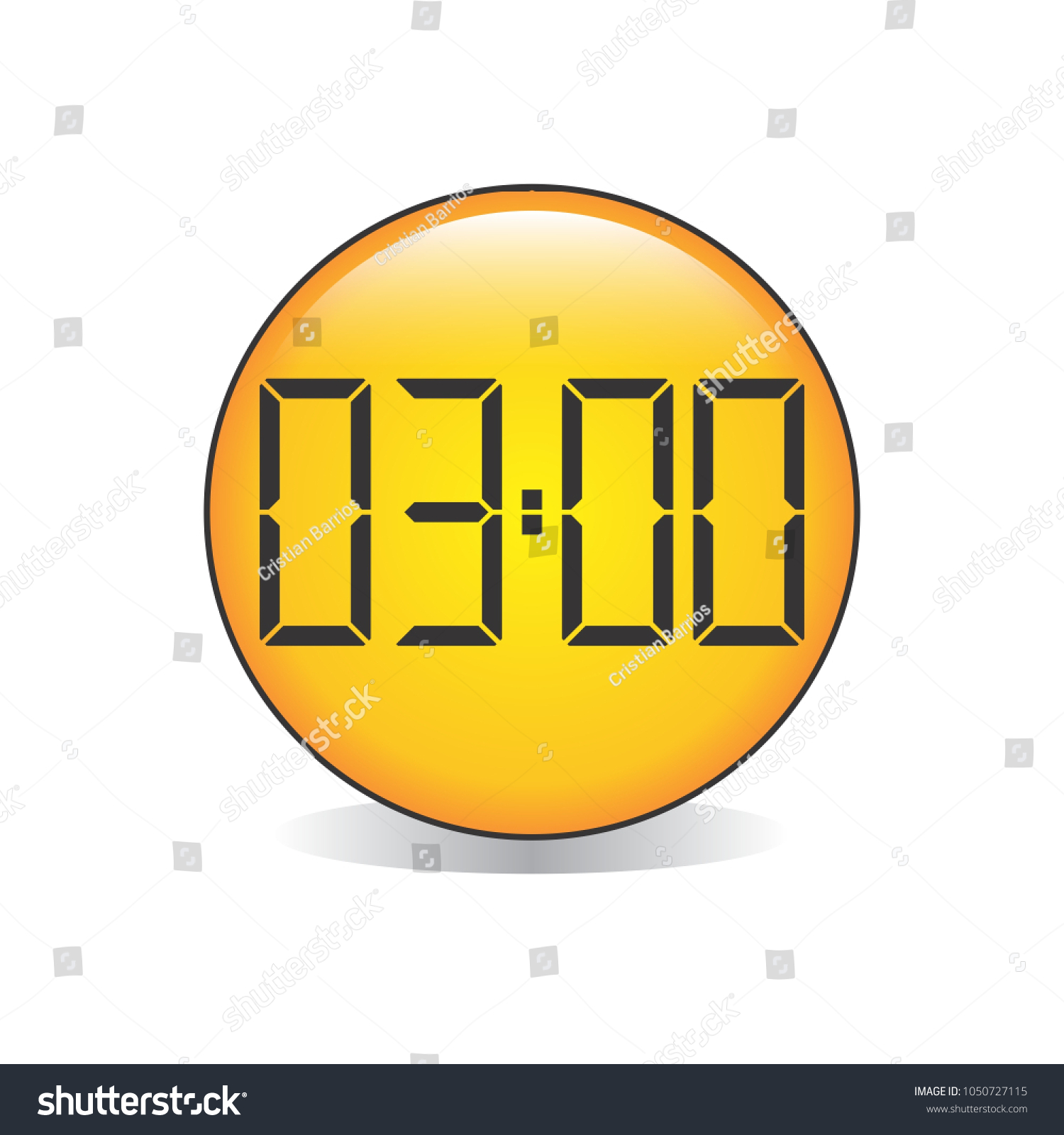 Three Oclock Digital Clock Emoji Vector Stock Vector Royalty Free 1050727115