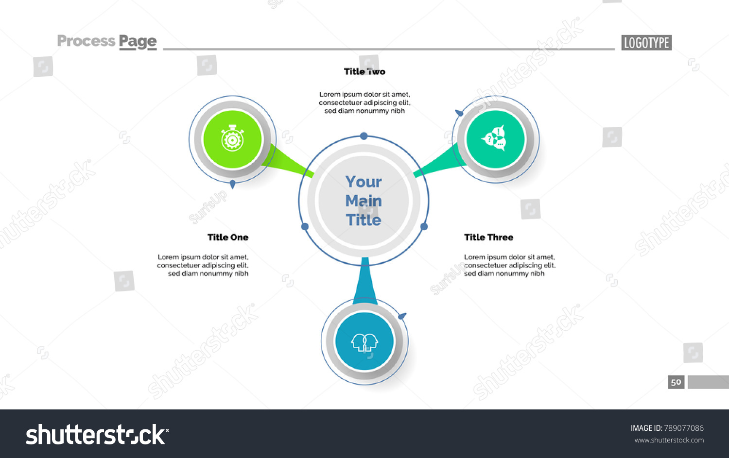 Three Option Diagram Slide Template Stock Vector (royalty Free) 789077086