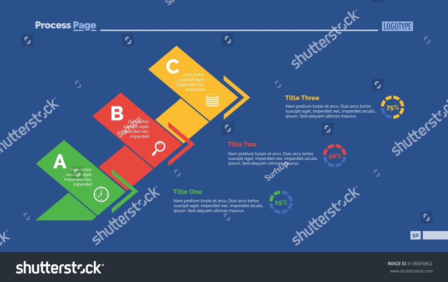 Three Options Comparison Slide Template Vector De Stock Libre De Regalías 618685862 2203