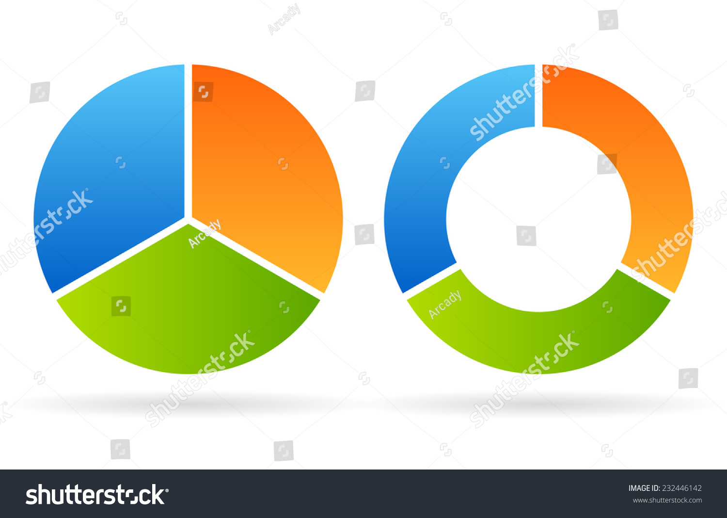 Three Part Round Diagram Stock Vector Illustration 232446142 : Shutterstock