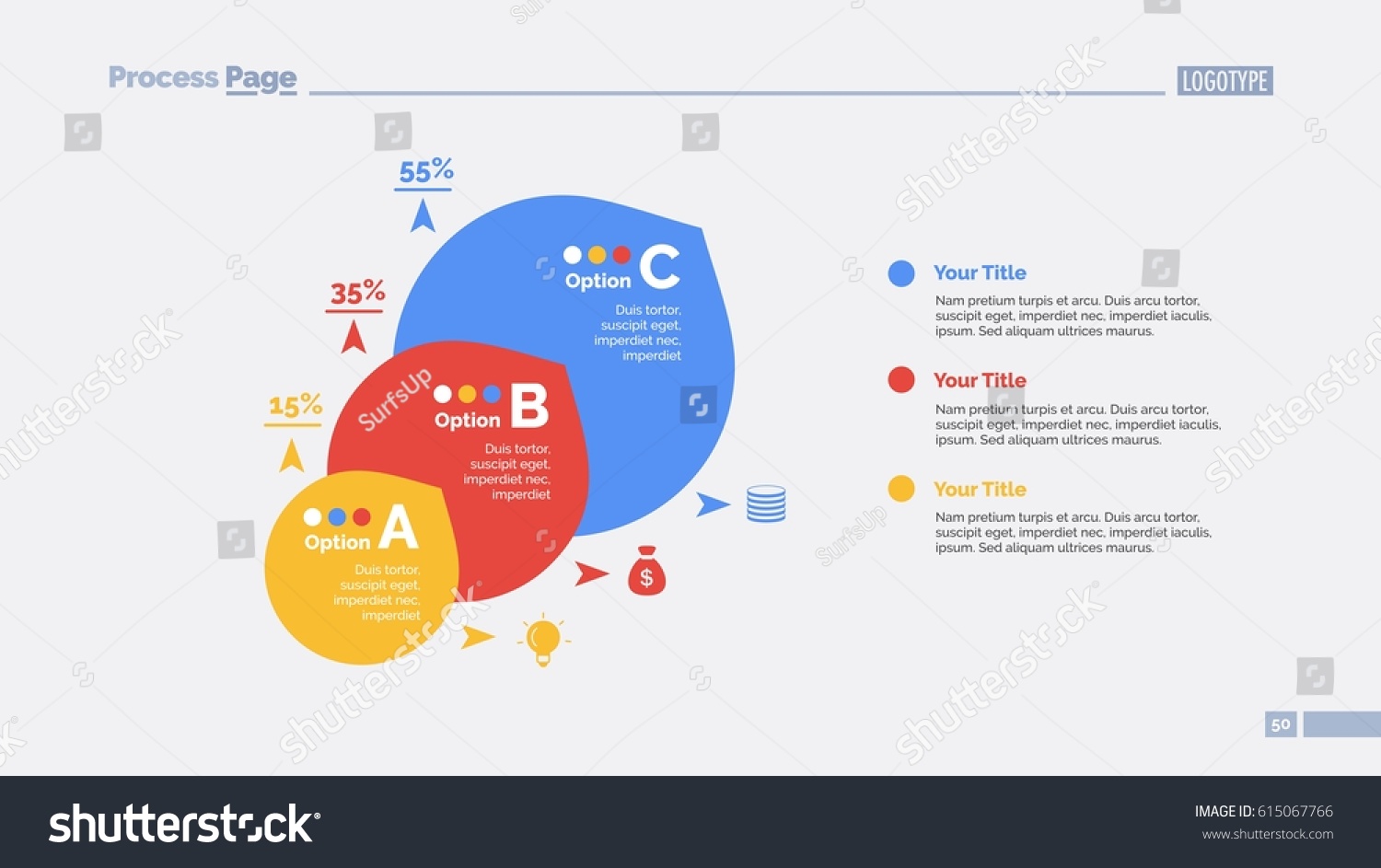 Three Points Comparison Slide Template Stock Vector (Royalty Free ...