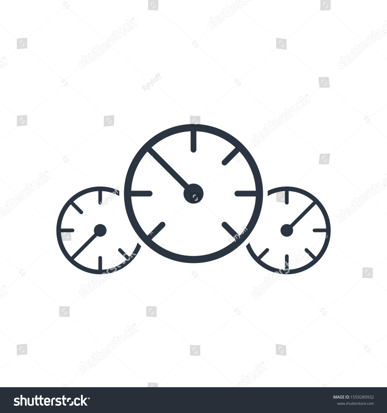 Three Speedometer Pressure Gauge Icon Web Stock Vector (Royalty Free ...