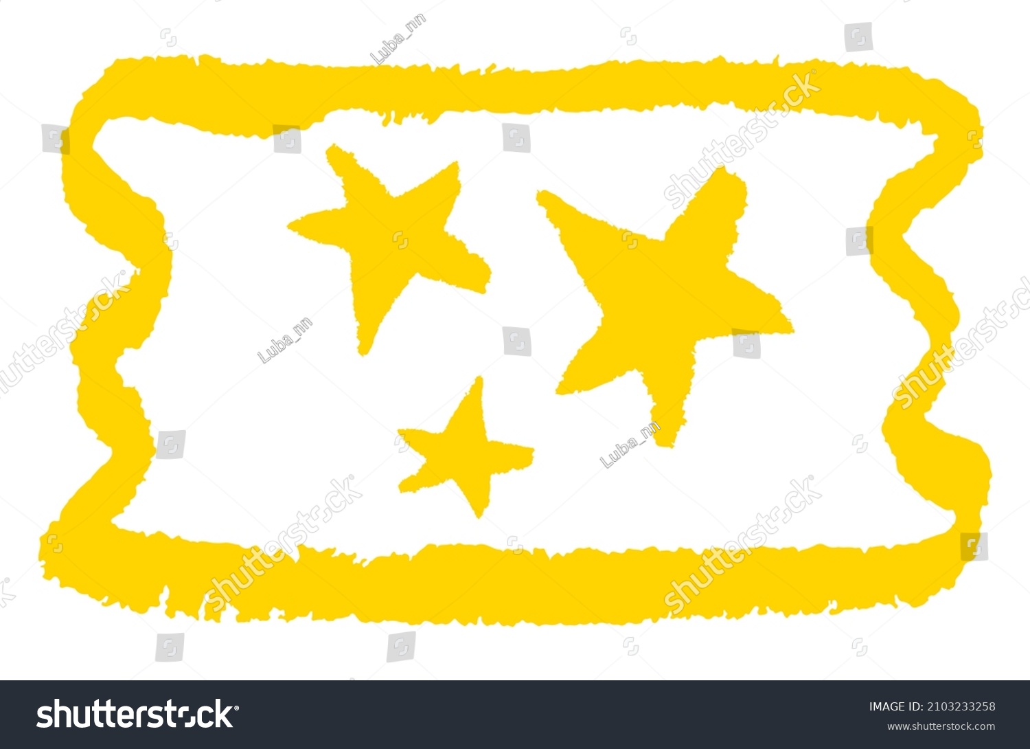 SVG of Three stars in equal measure. Sticker, scotch tape, ticket. Drawn in pencil by hand. Torn texture. Pentagonal star. Simple, modern, astronomical. Element for creating a design. svg