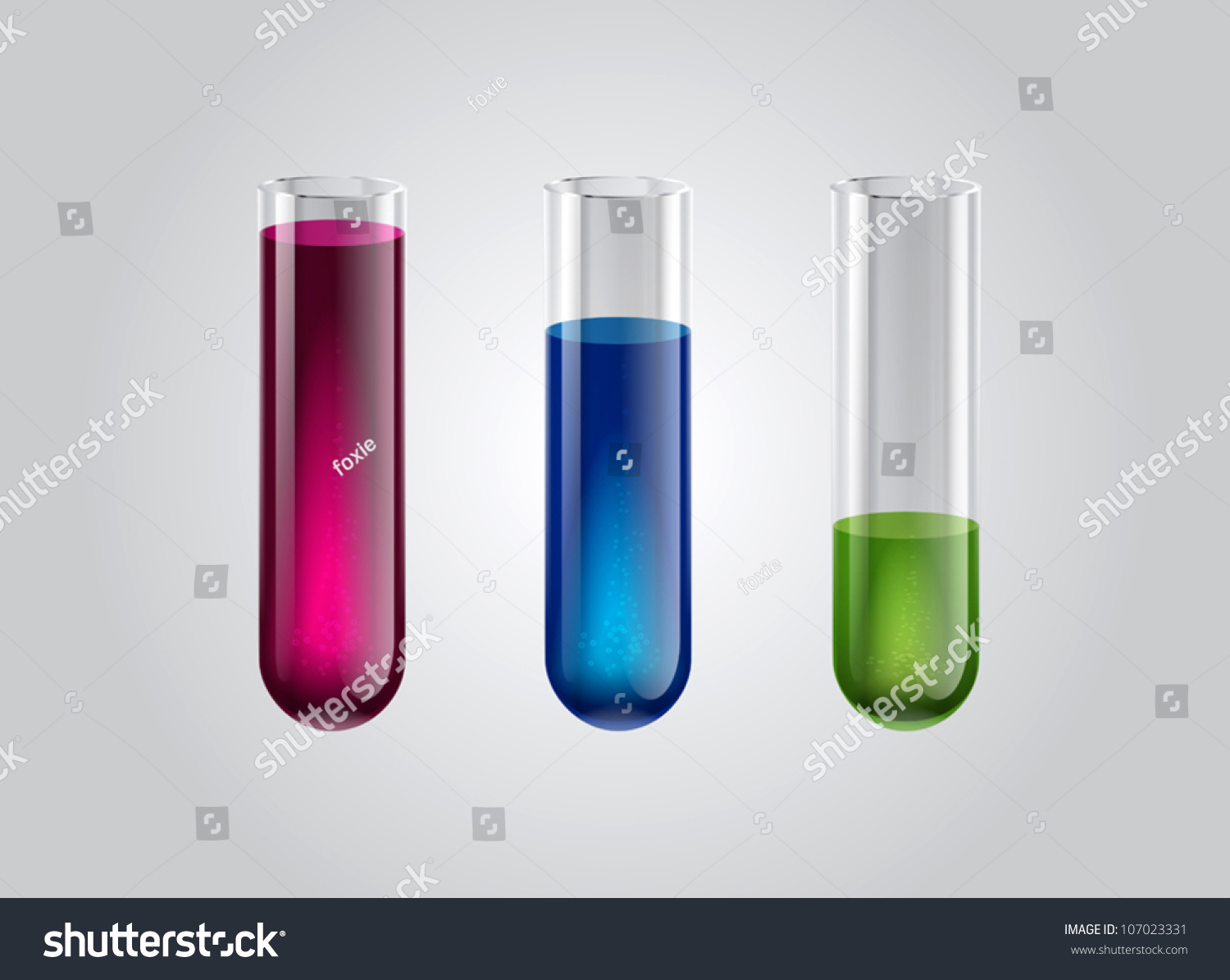 Three Test Tubes With Magical Colorful Sparkling And Bubbling Liquid ...