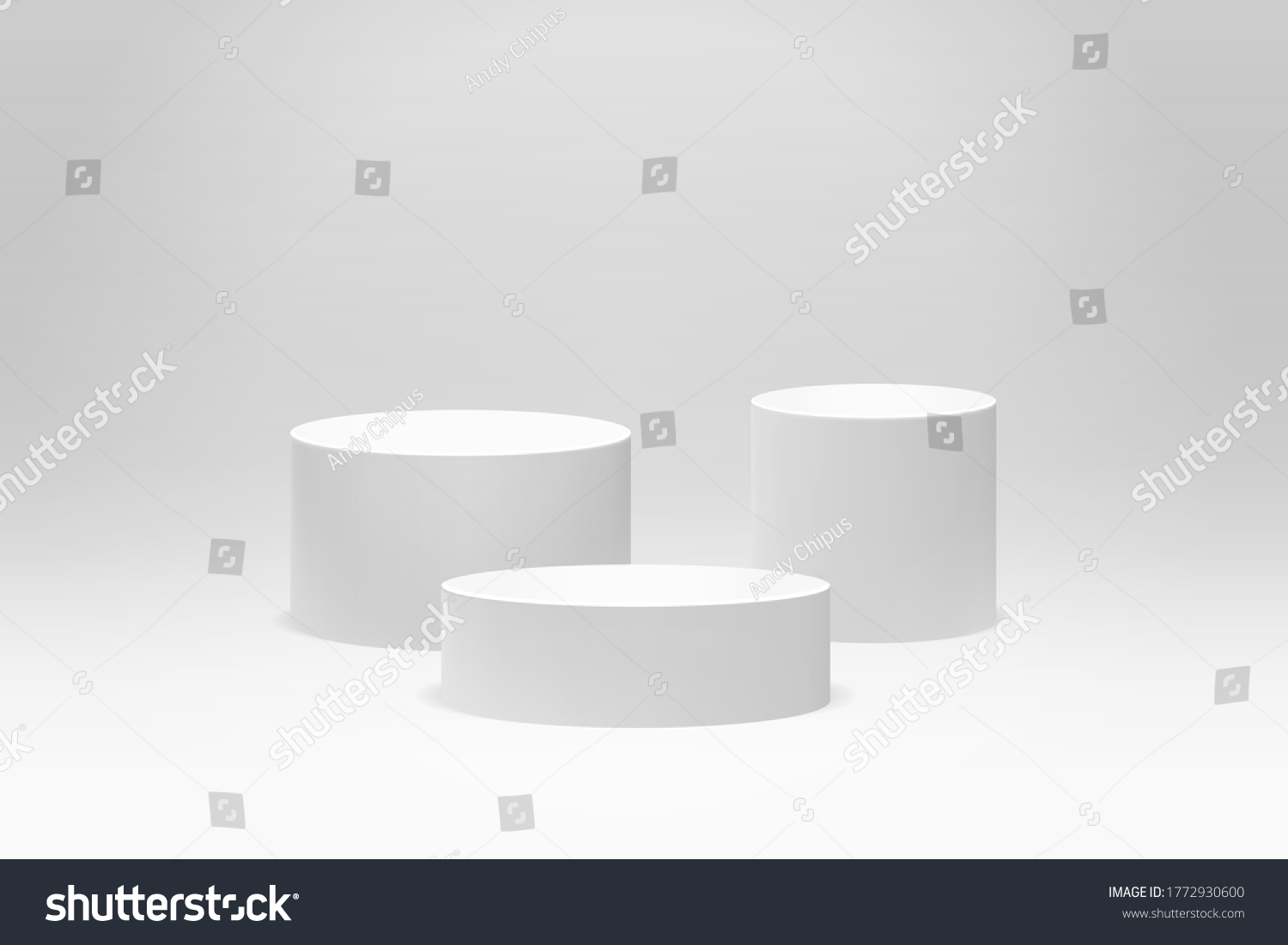 Three White Tube Pedestals 3d Pedestal Stock Vector (Royalty Free ...