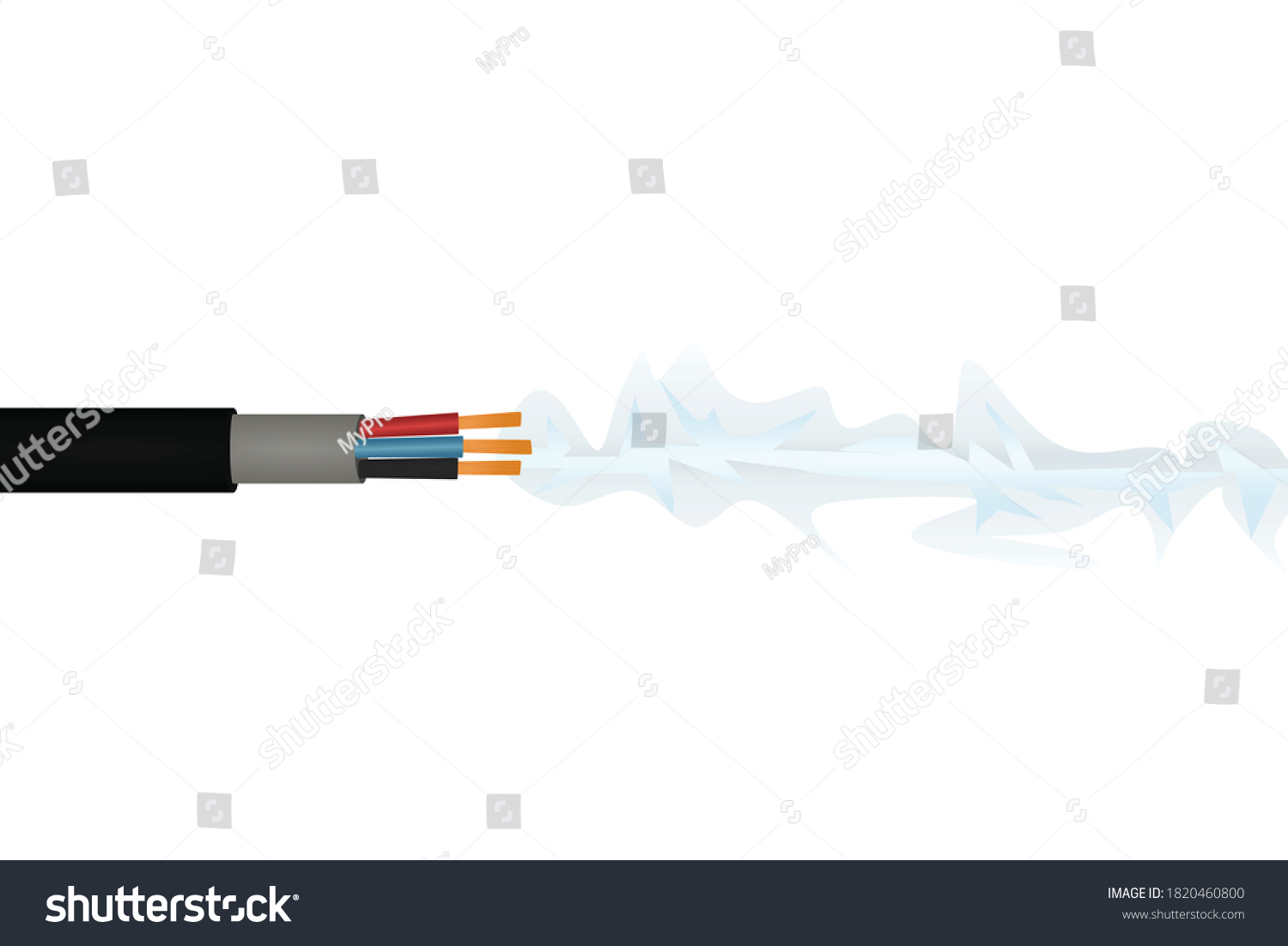 Three Wire Cable Electricity Vector Illustration Stock Vector (Royalty ...