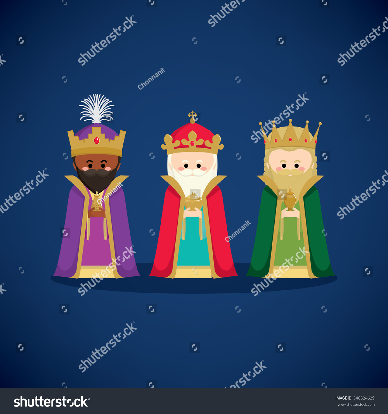 Three Wise Men Magic Kings Bringing Stock Vector Royalty Free