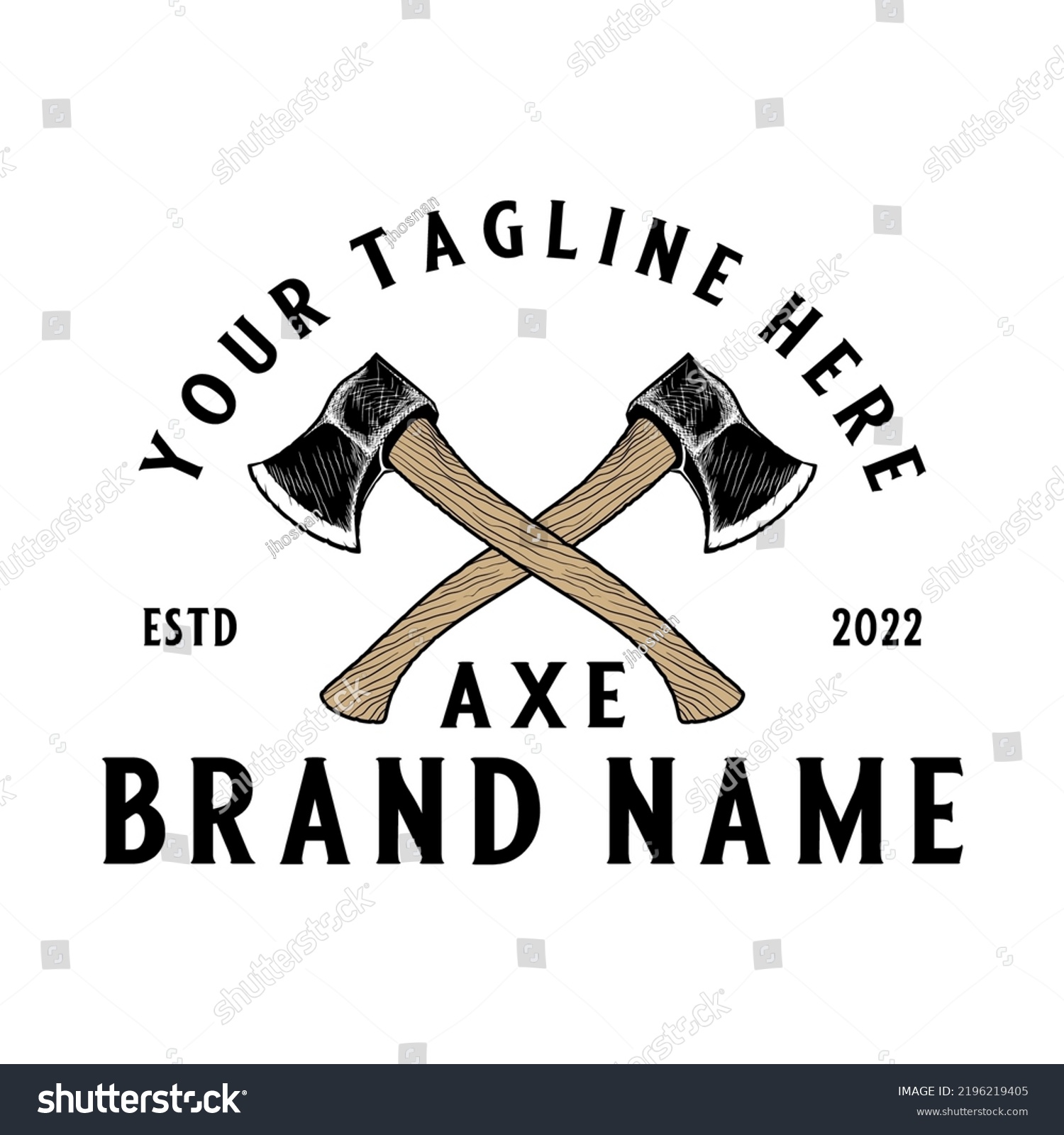 SVG of Throwing ax vector logo design. Cross ax concept, vintage, great for ax throwing clubs. svg