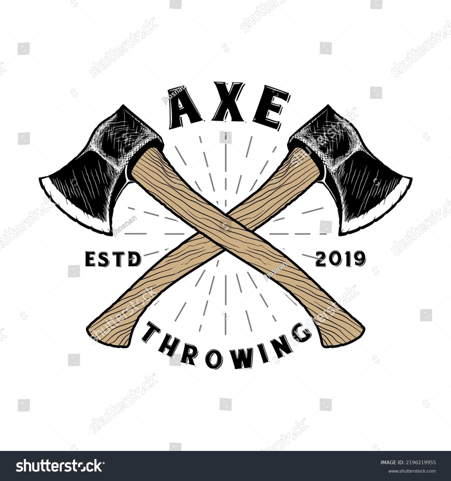SVG of Throwing ax vector logo design. Cross ax concept, vintage, great for ax throwing clubs.
 svg