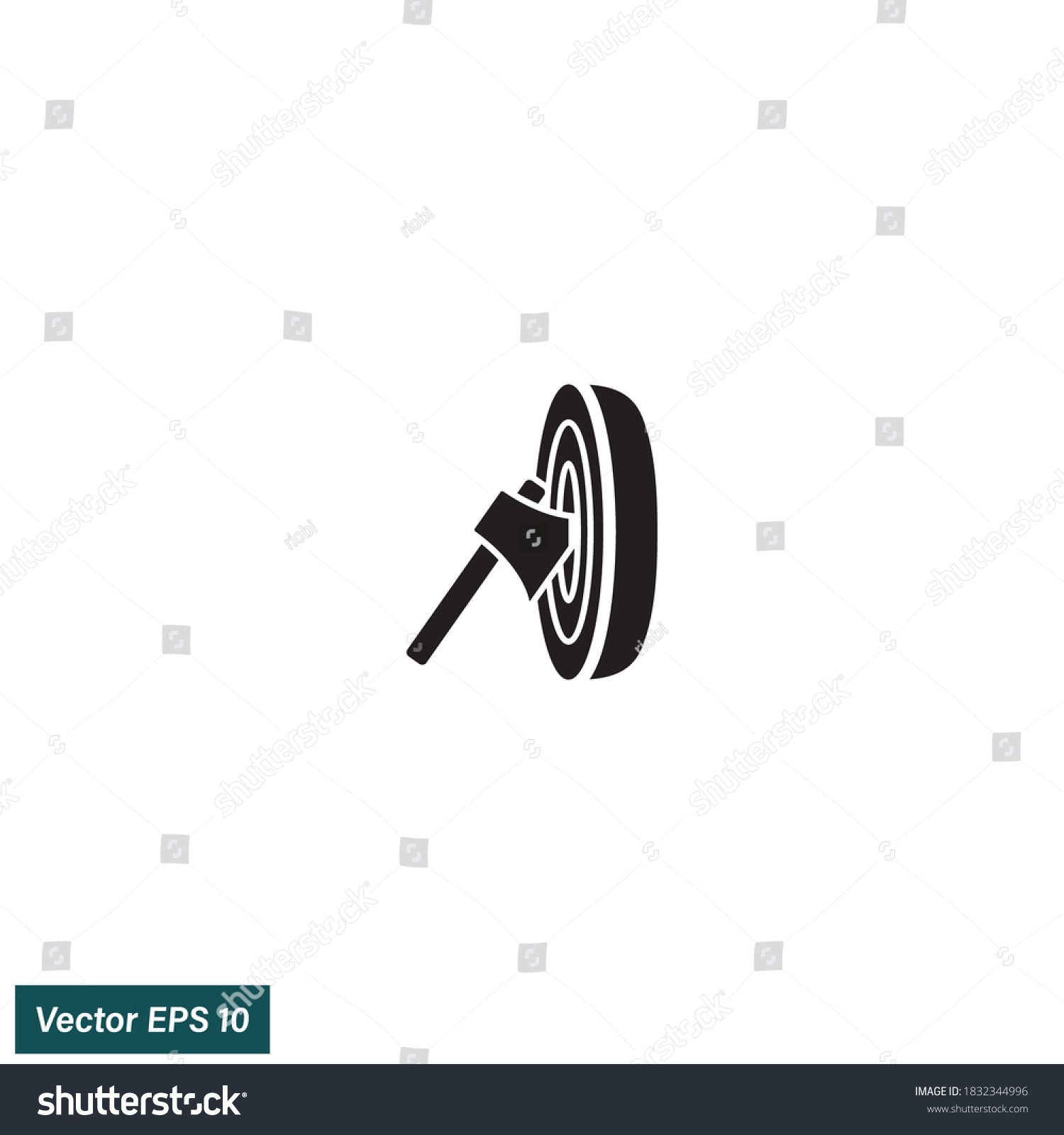 SVG of throwing axe icon illustration simple design element vector logo template svg