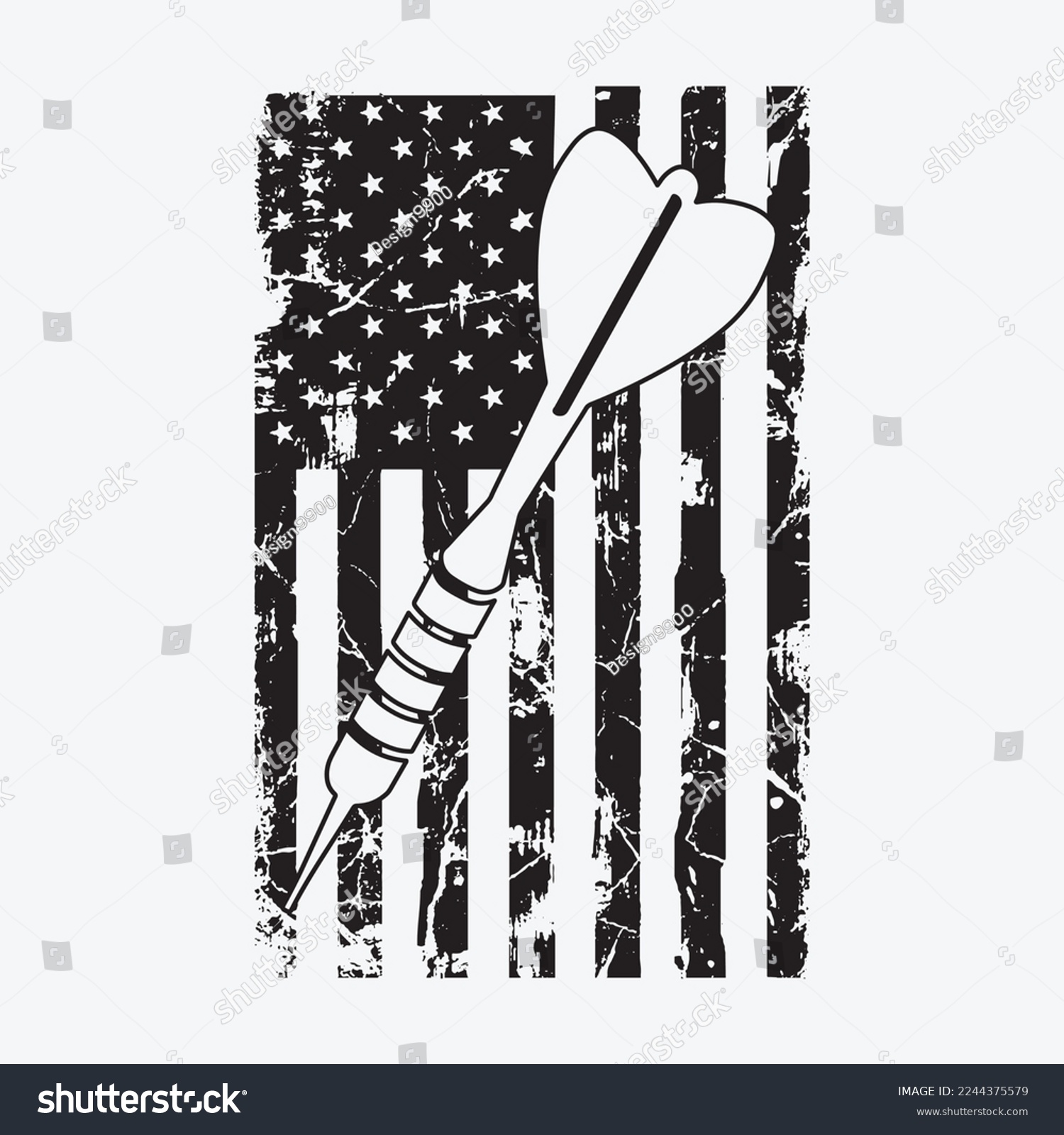 SVG of Throwing Darts Sports Pub Game USA Flag svg