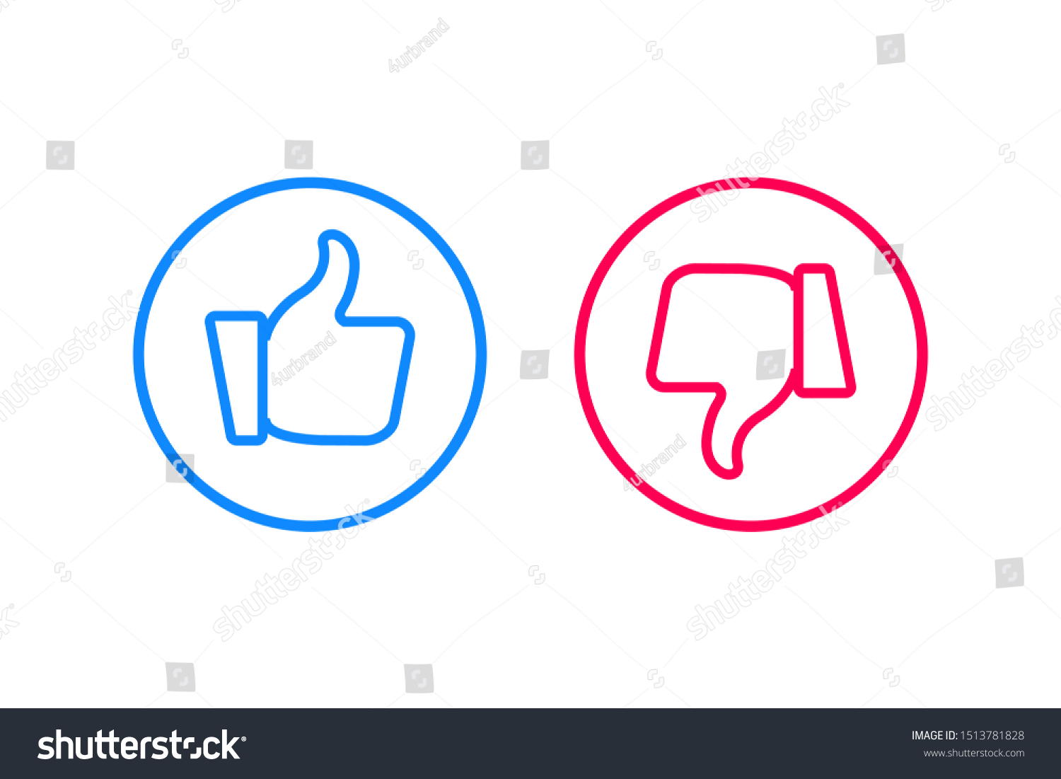 Thumb Down Icons Set Like Dislike Stock Vector Royalty Free 1513781828 Shutterstock 8735