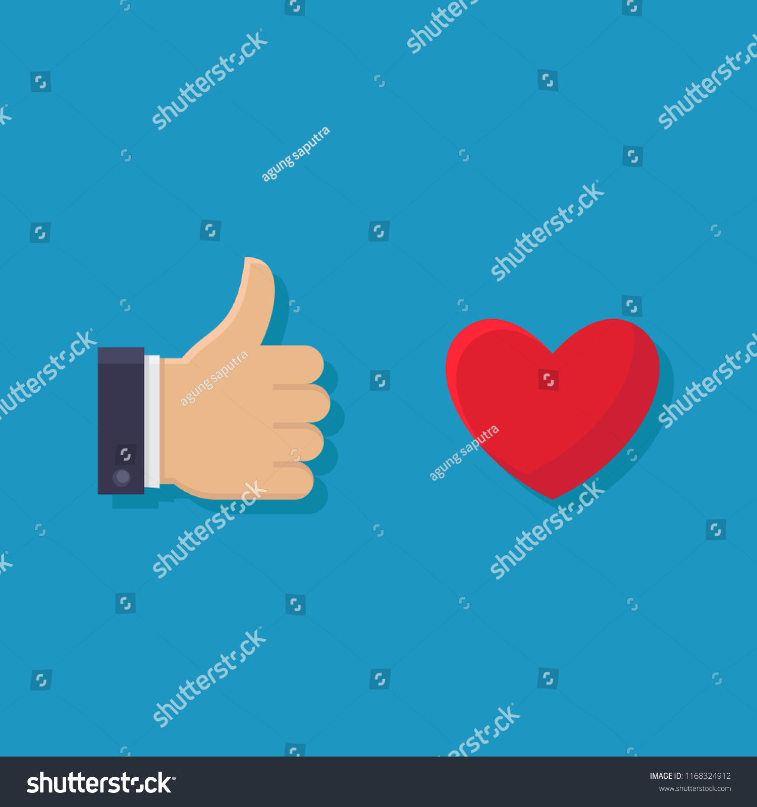 Thumb Heart Like Social Media Icon Stock Vector Royalty Free 1168324912