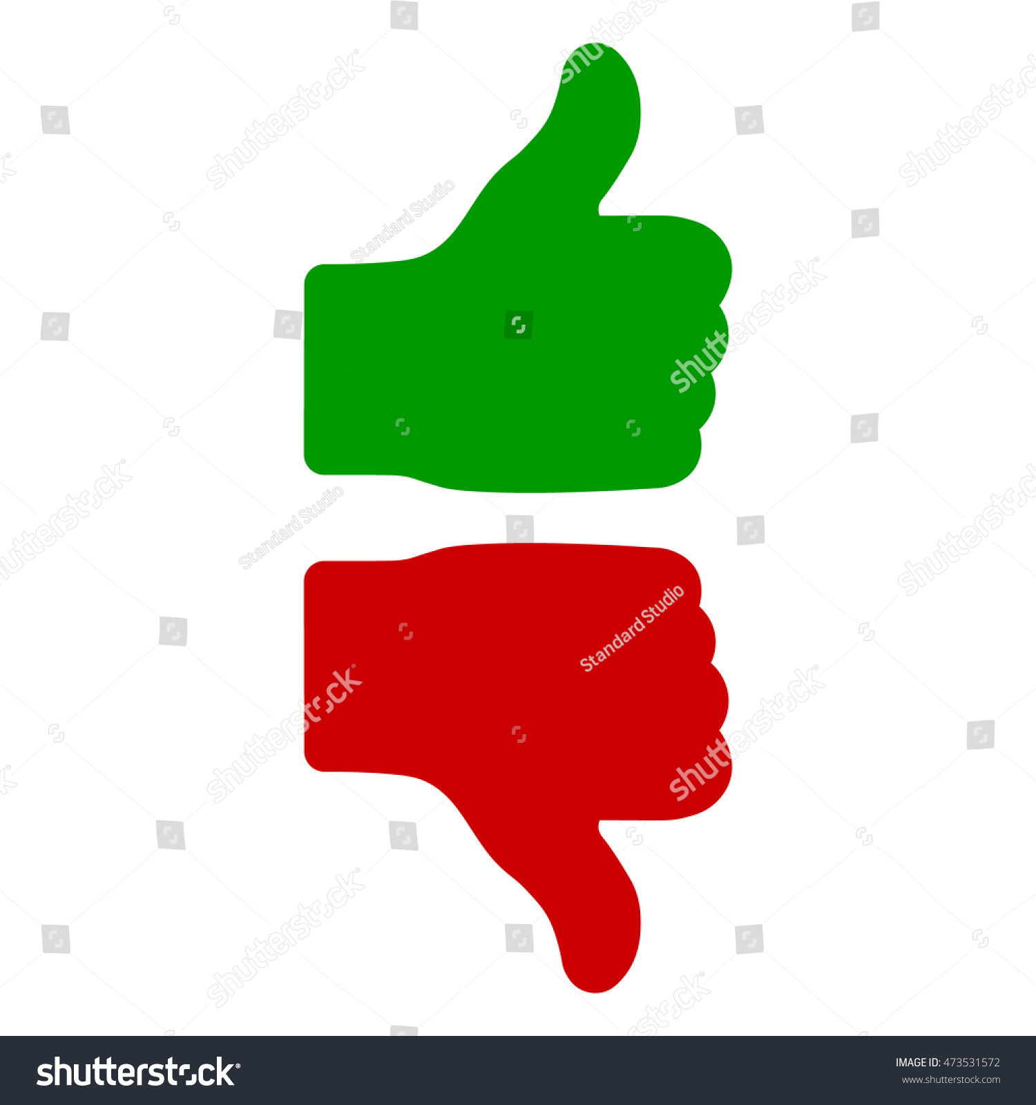 Thumb Green Icon Thumb Down Red Stock Vector (Royalty Free) 473531572 ...