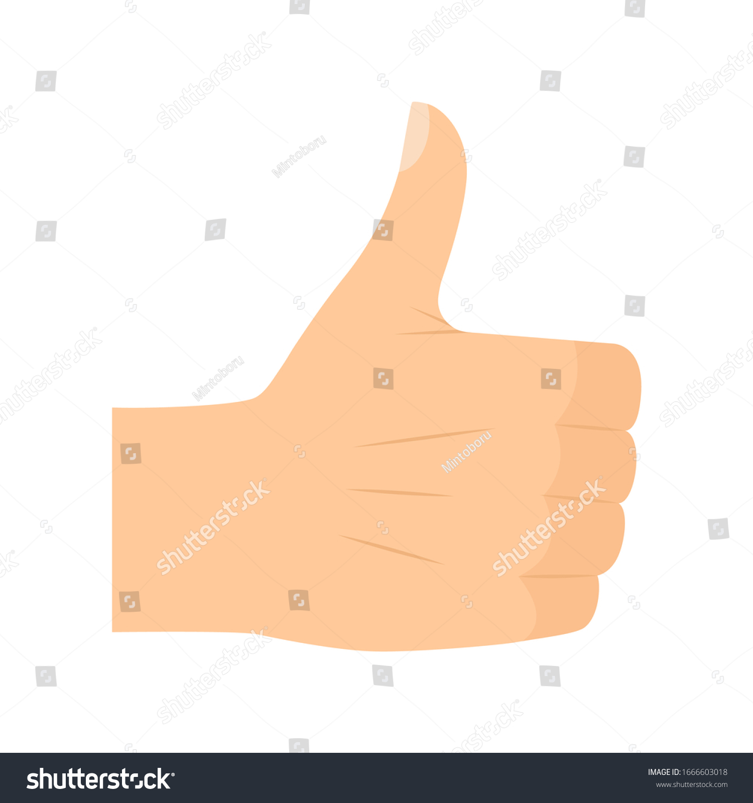 Thumb Hand Gesture Isolated Vector Illustration Stock Vector Royalty Free