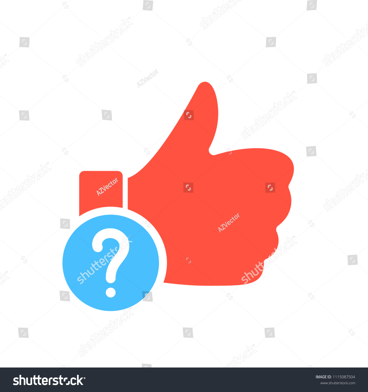 Thumb Icon Gestures Icon Question Mark Stock Vector (Royalty Free ...