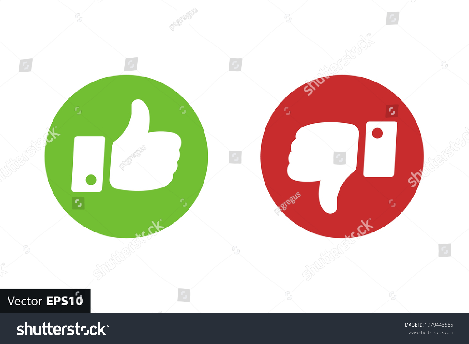 Thumbs Down Flat Icon Thumbs Collection Stock Vector (Royalty Free ...