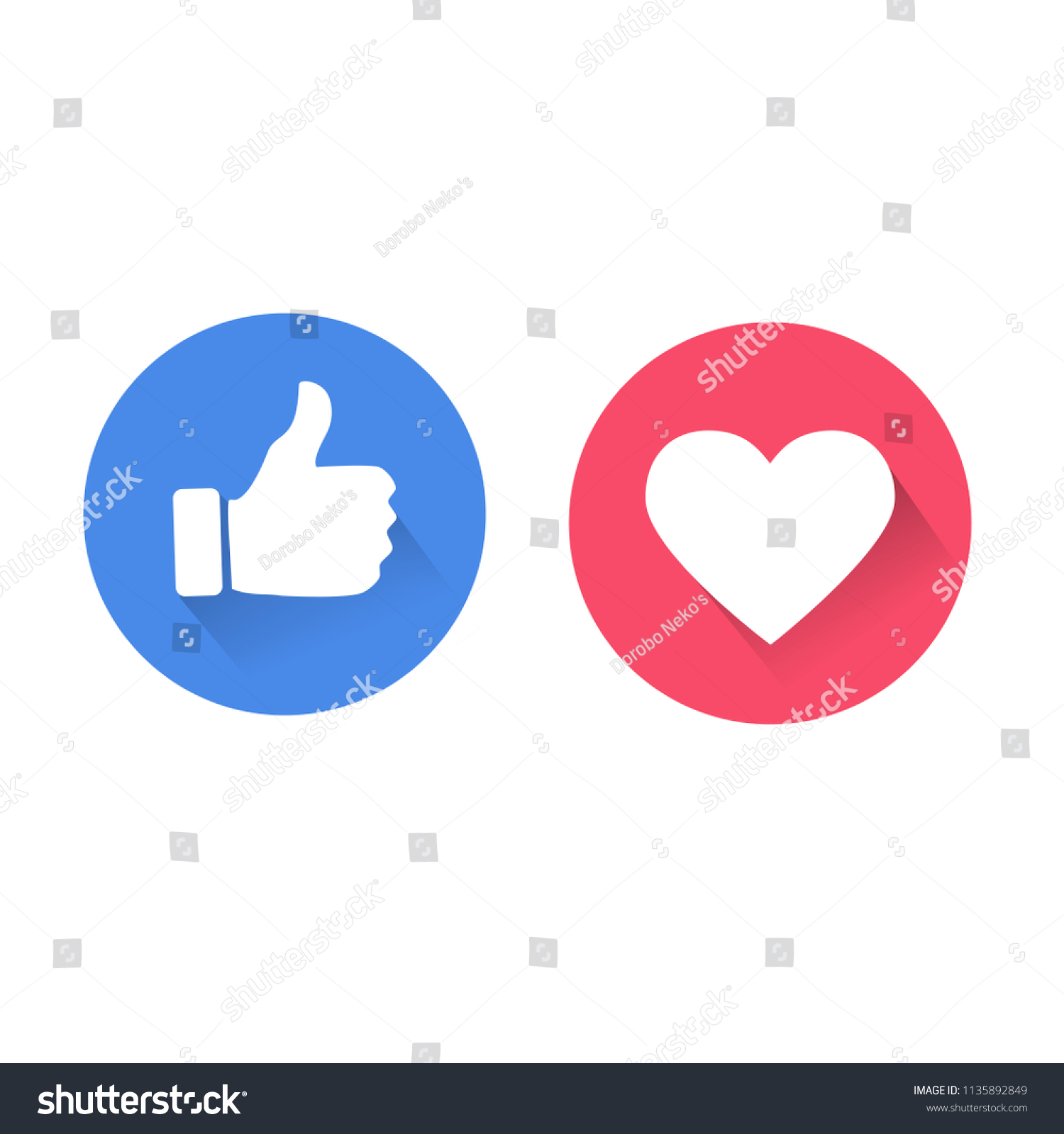 SVG of Thumbs up and heart icon. social media icon, empathetic emoji reactions, with drop shadow vector illustration svg
