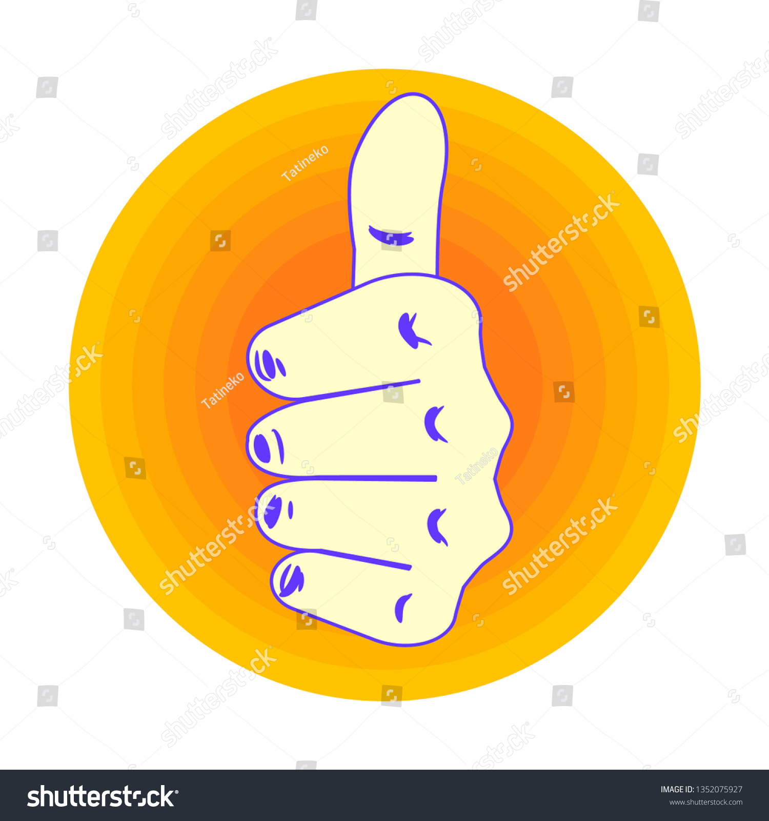 Thumbs Hand Palm Pointing Finger Like Stock Vector (Royalty Free ...