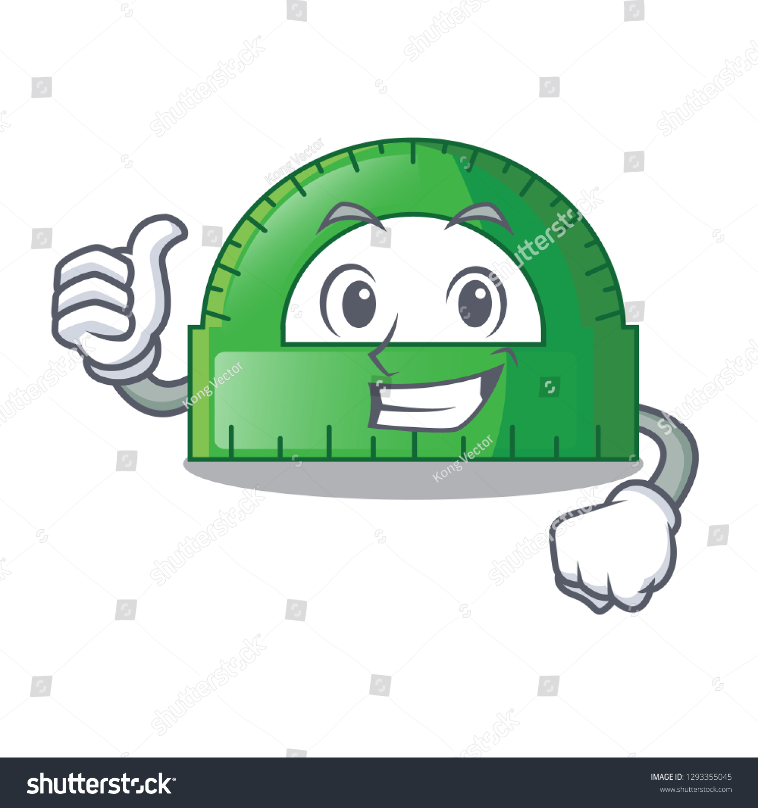 Thumbs Protractor Cartoon Bag Stock Vector Royalty Free 1293355045