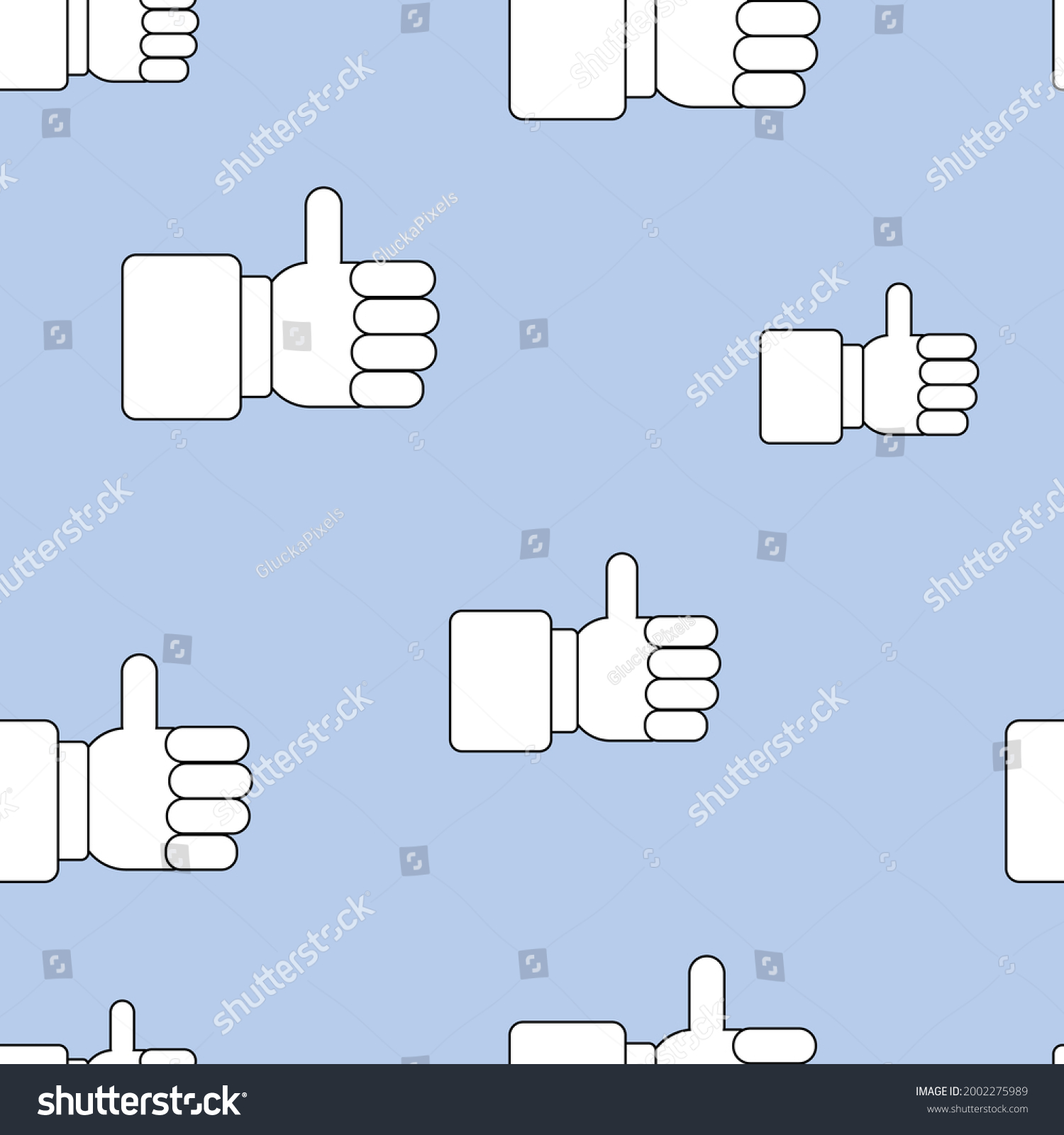 Thumbs Seamless Pattern Line Art Vector Stock Vector Royalty Free Shutterstock