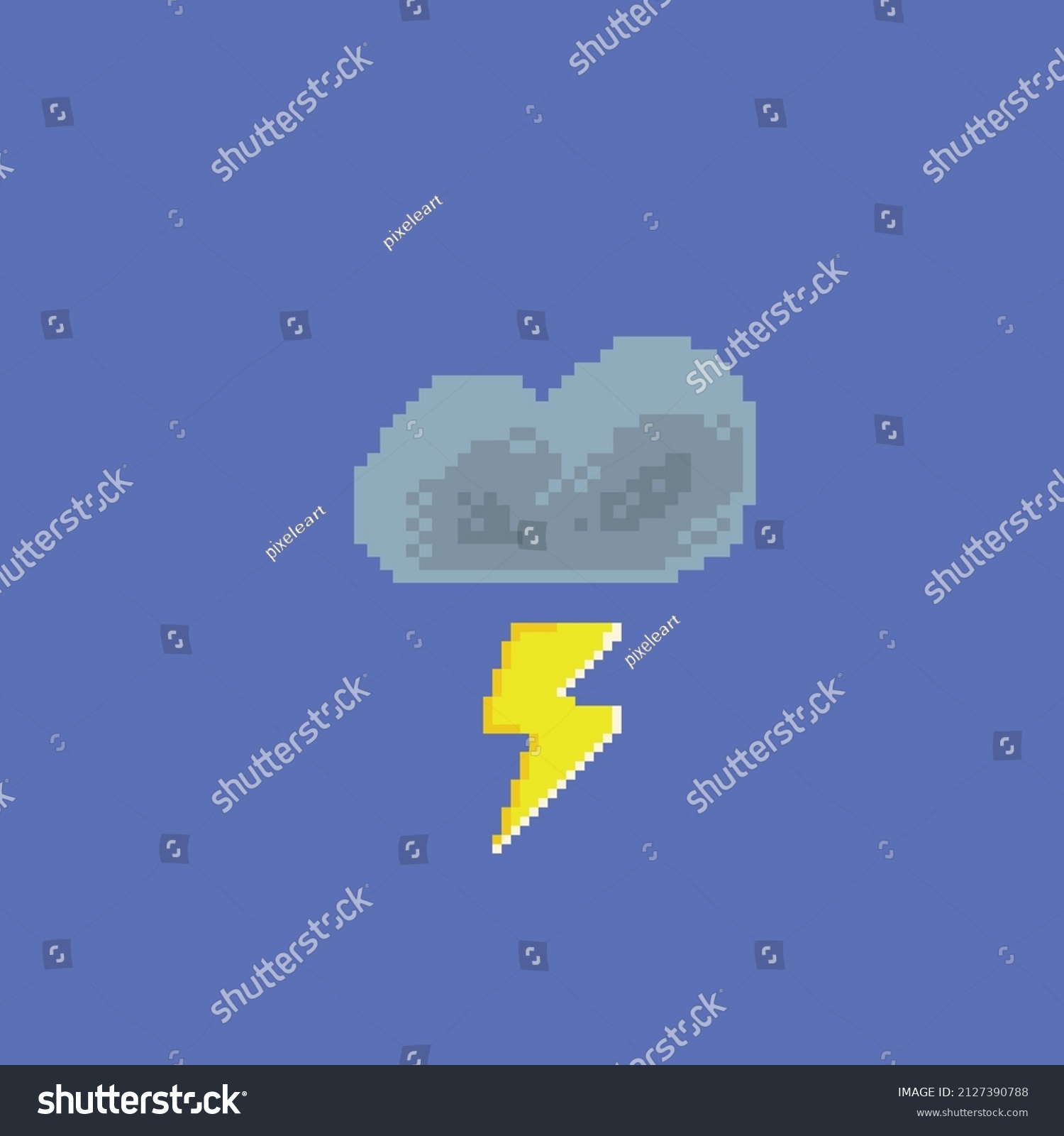 Thunder Cloud Pixel Art Style Stock Vector (Royalty Free) 2127390788 ...