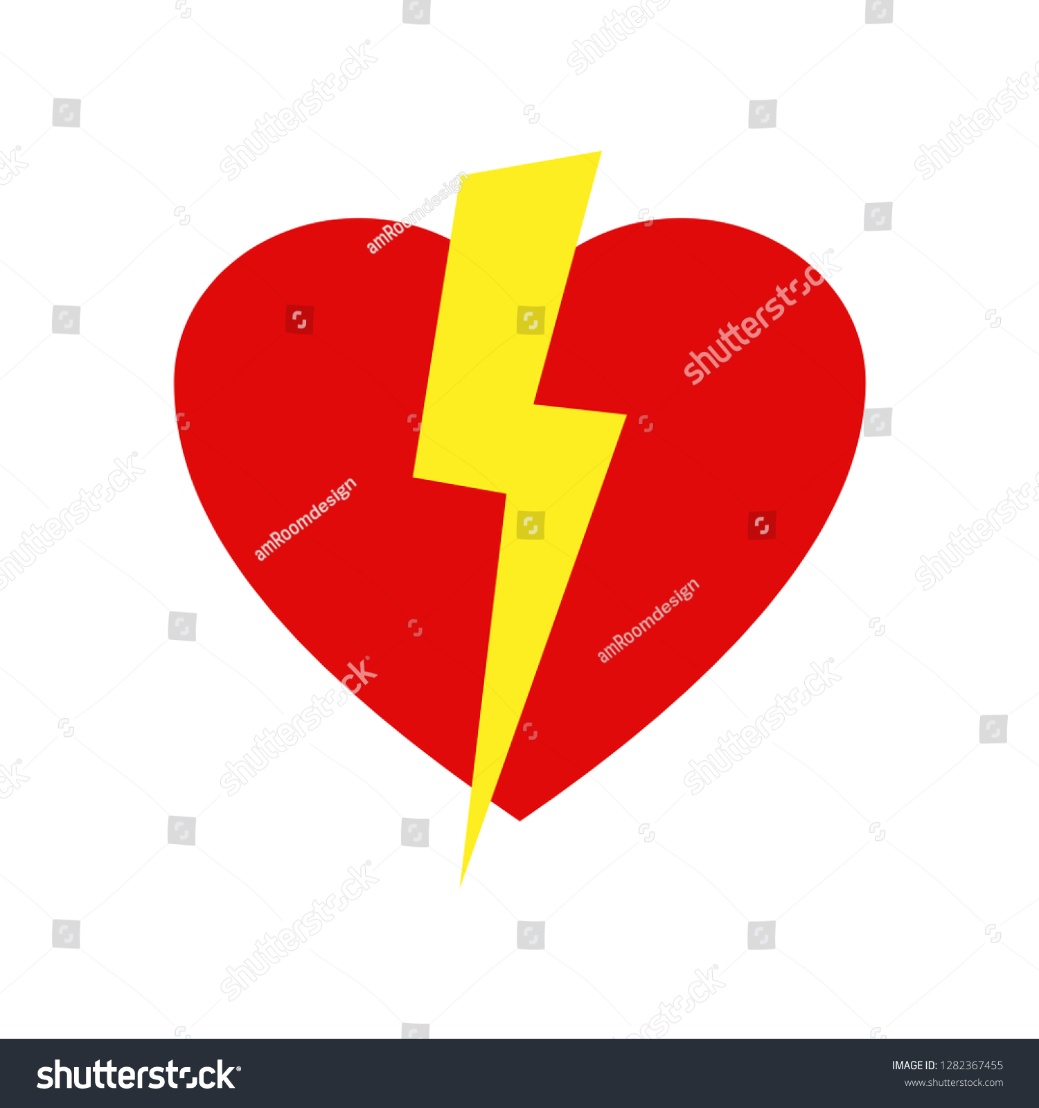 Thunder Heart Logo Icon Stock Vector Royalty Free 1282367455