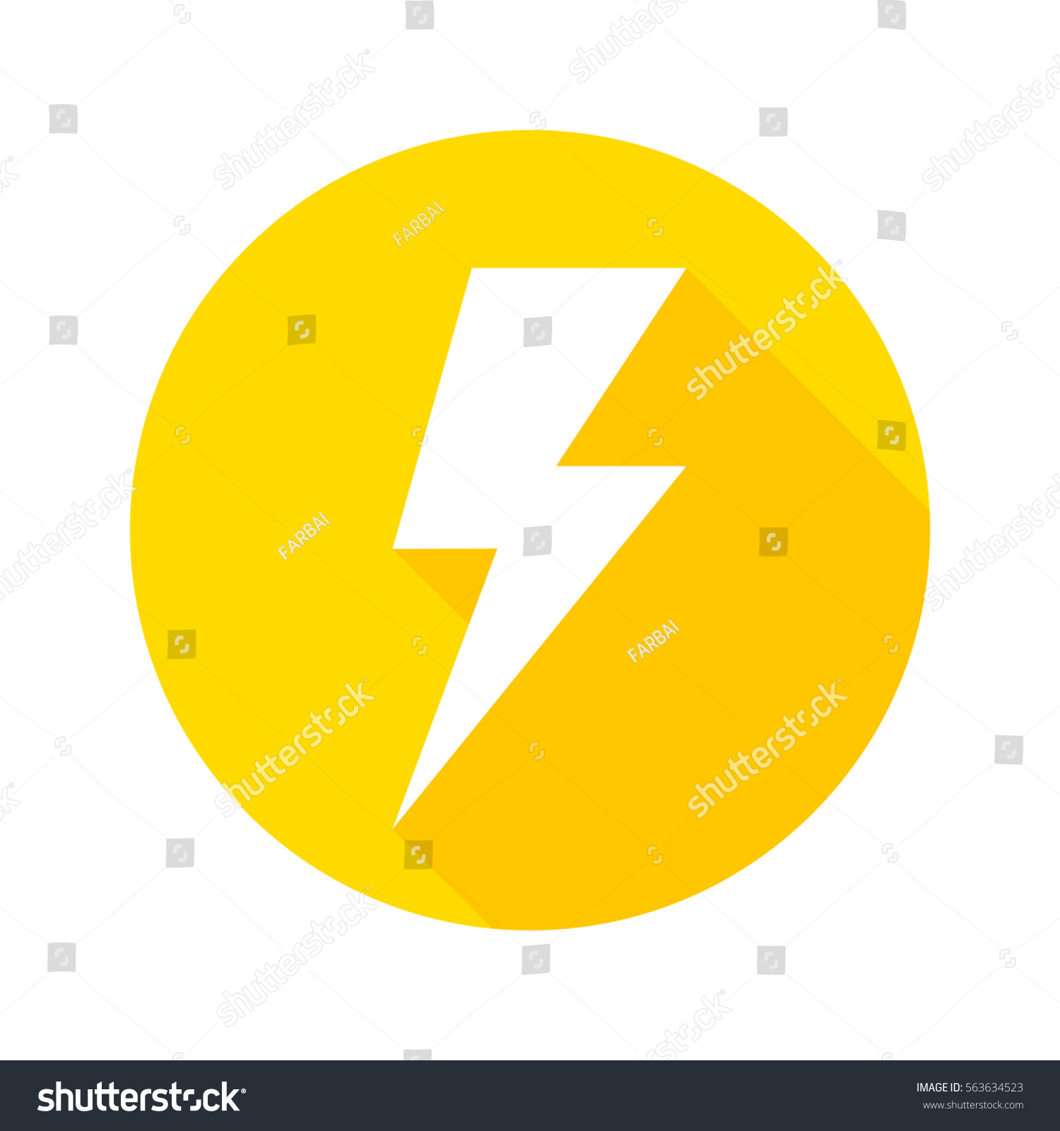 Thunder Icon Flat Design Vector Stock Vector Royalty Free 563634523 3616