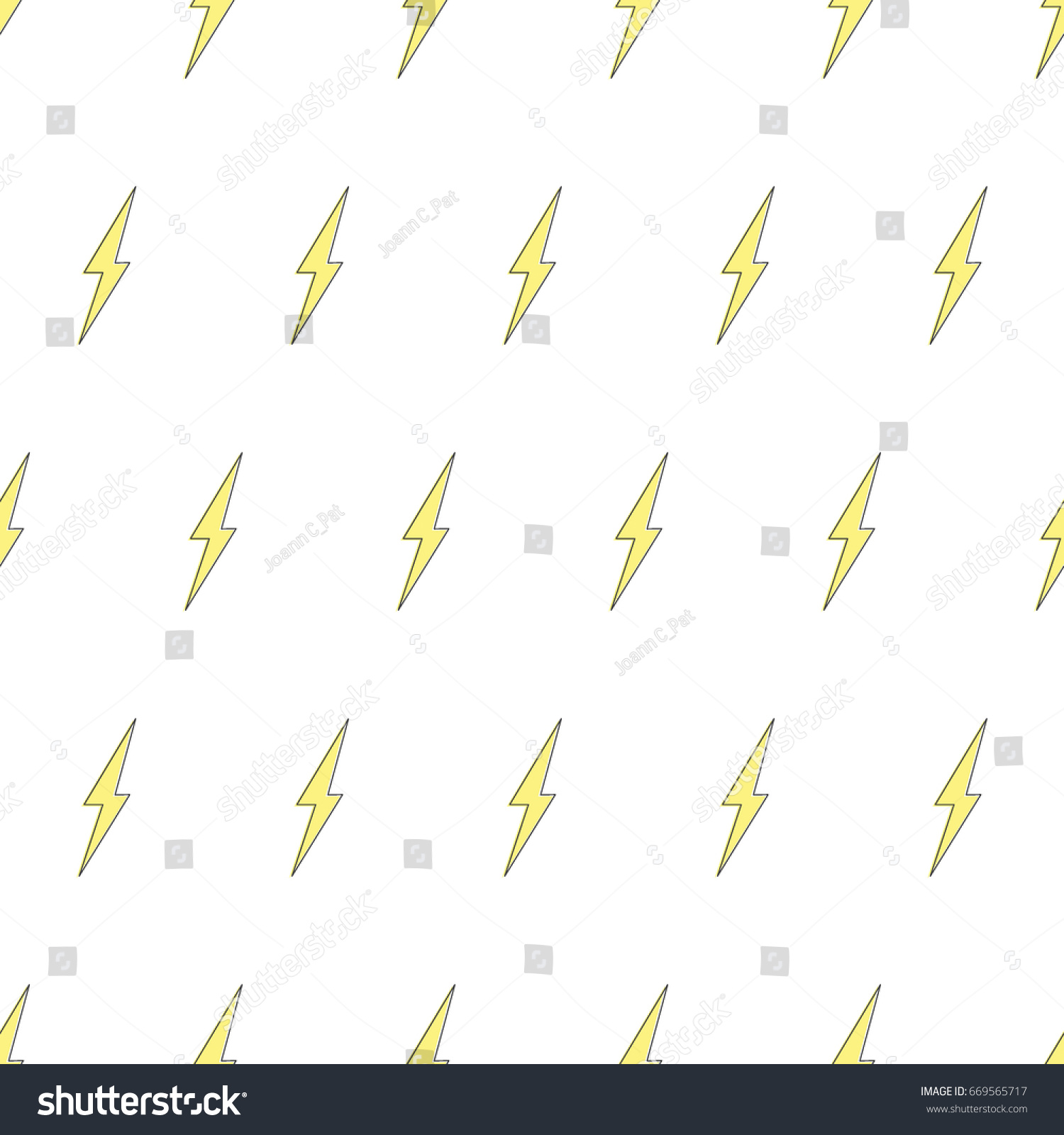 Thunder Pattern Seamless Background Vector Stock Vector 669565717 ...