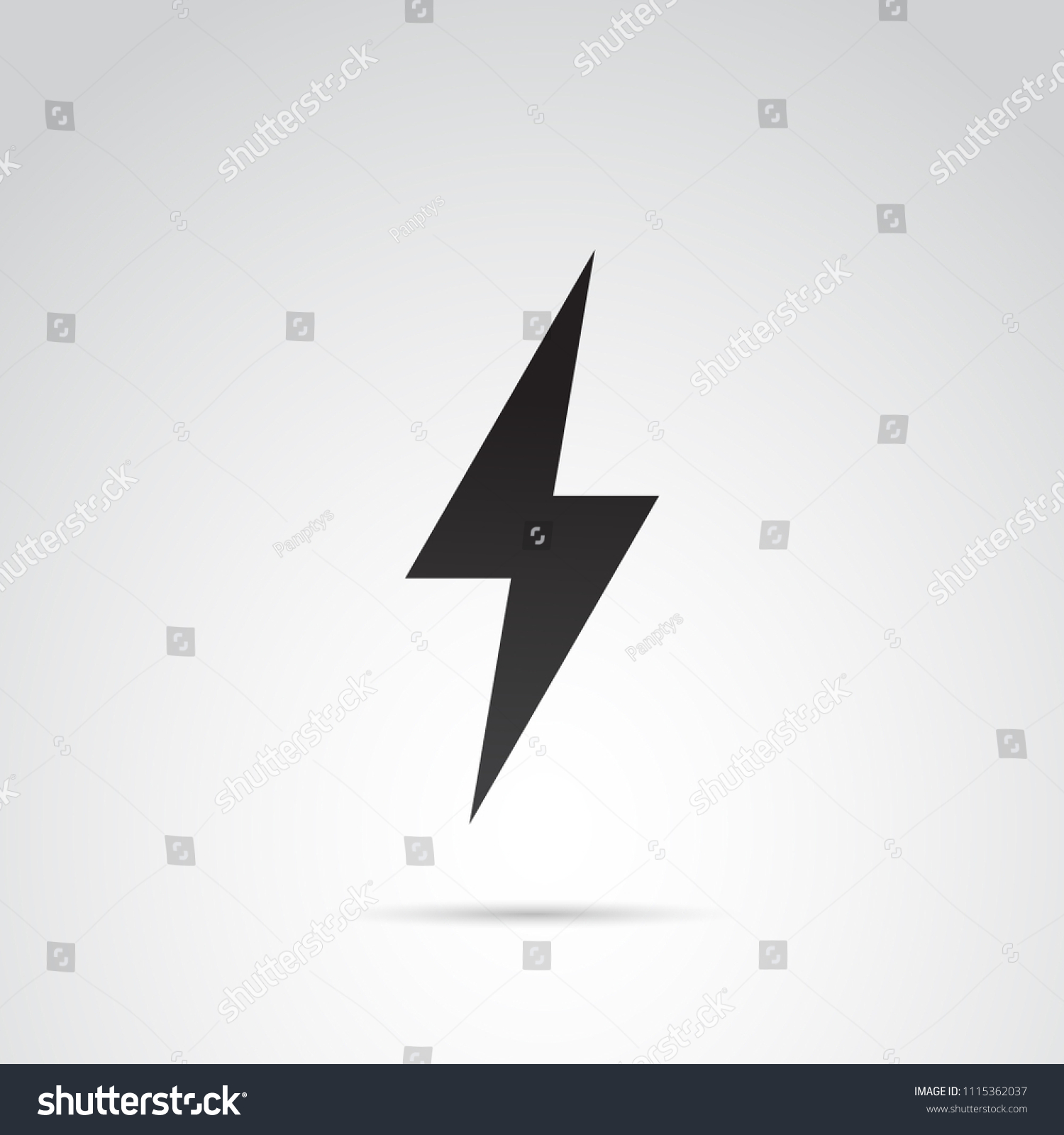 Thunderbolt Vector Icon Stock Vector (Royalty Free) 1115362037