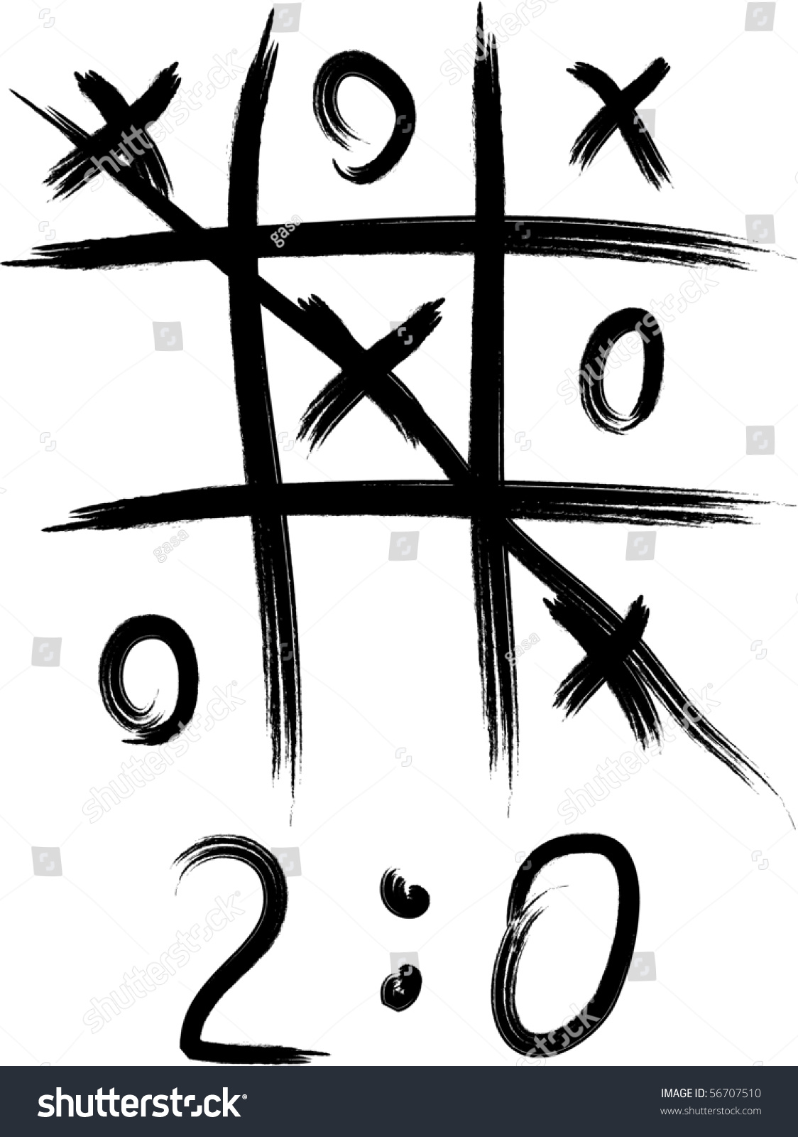 Tic-Tac-Toe, Brush Vector Background - 56707510 : Shutterstock