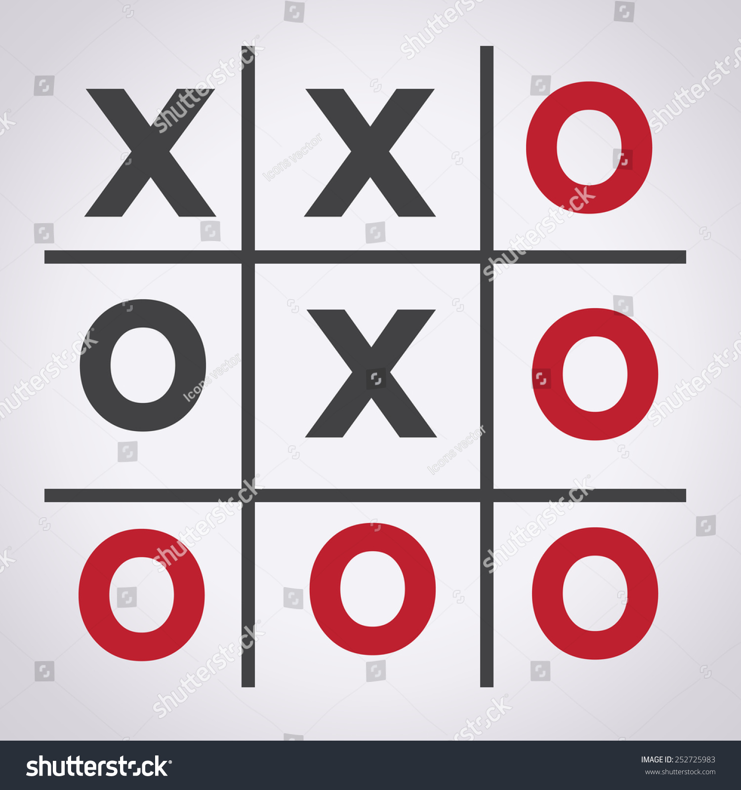 Tic Tac Toe Xo Game Tic Stock Vector Royalty Free