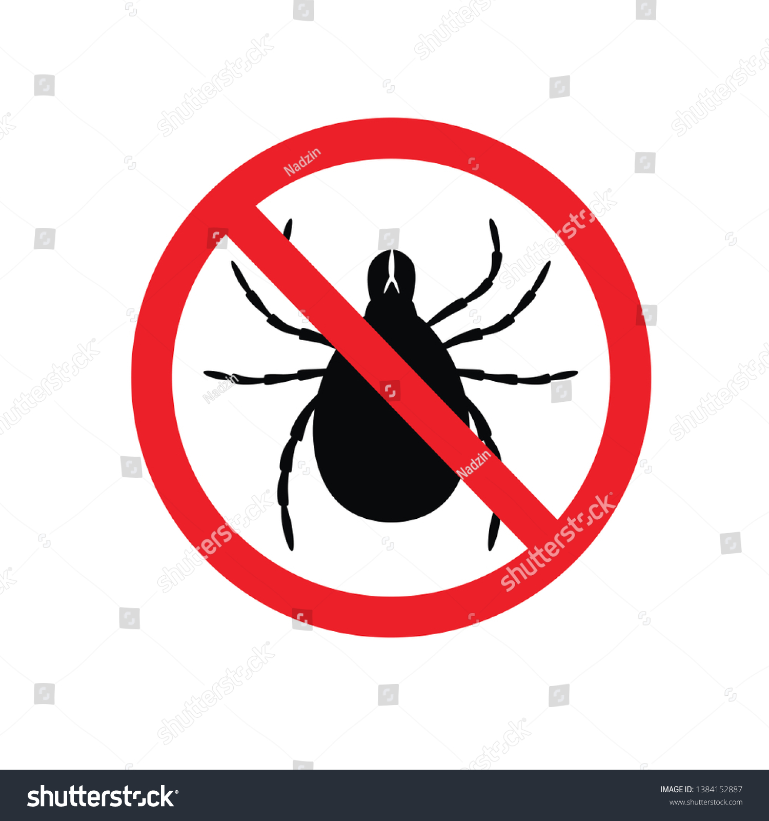 Tick Parasite Warning Sign Epidemic Human Stock Vector Royalty Free Shutterstock